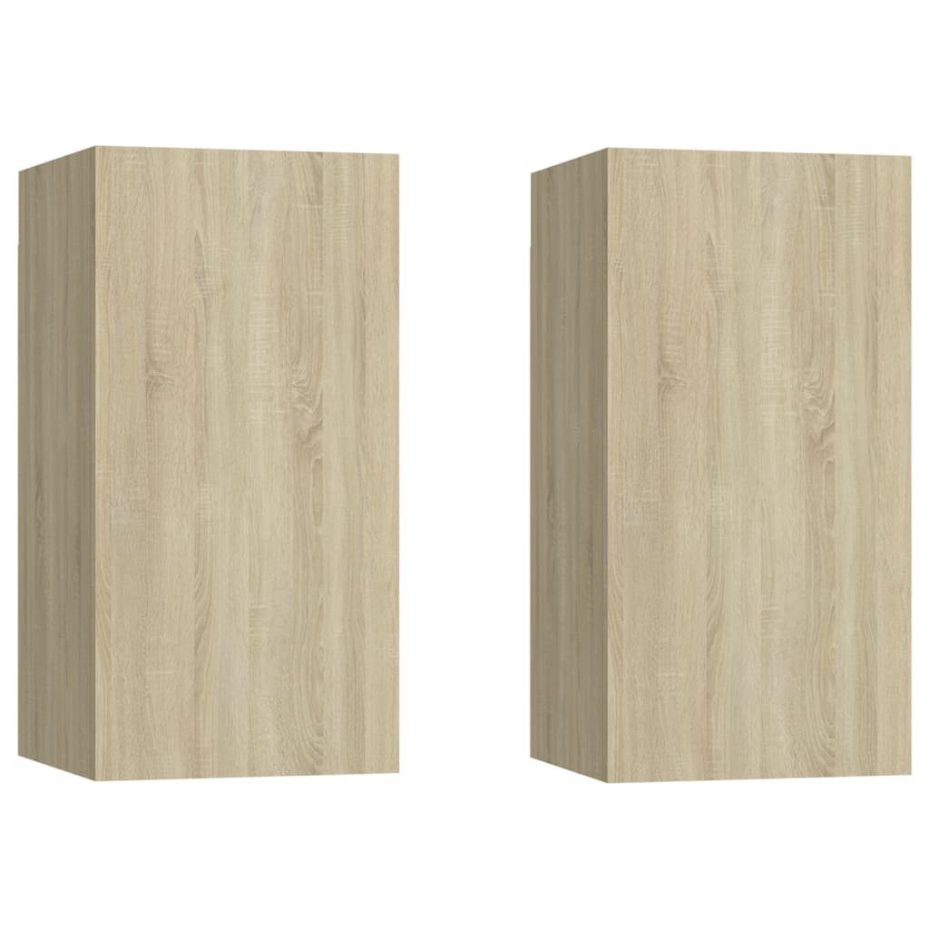 vidaXL TV-Schrank Sonoma-Eiche Holzwerkstoff Eiche (4-St) Sonoma 4-tlg. TV-Schrank-Set