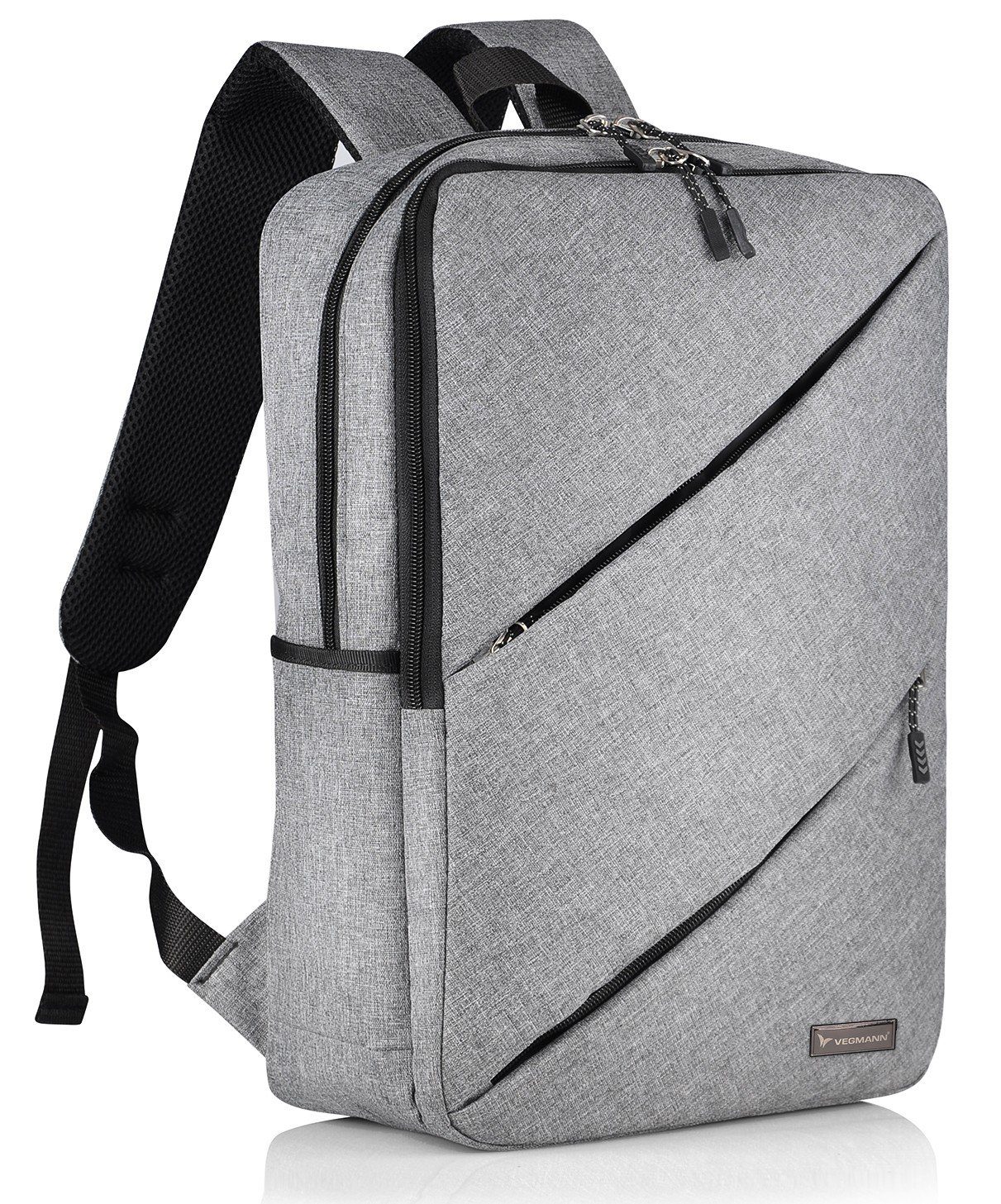 VEGMANN Notebook-Rucksack AV021, Laptop rucksack mit Zubehörfächern für  Laptops bis 15,6 Zoll Herren und Damen Grau Schulrucksack für Jungen  Teenager