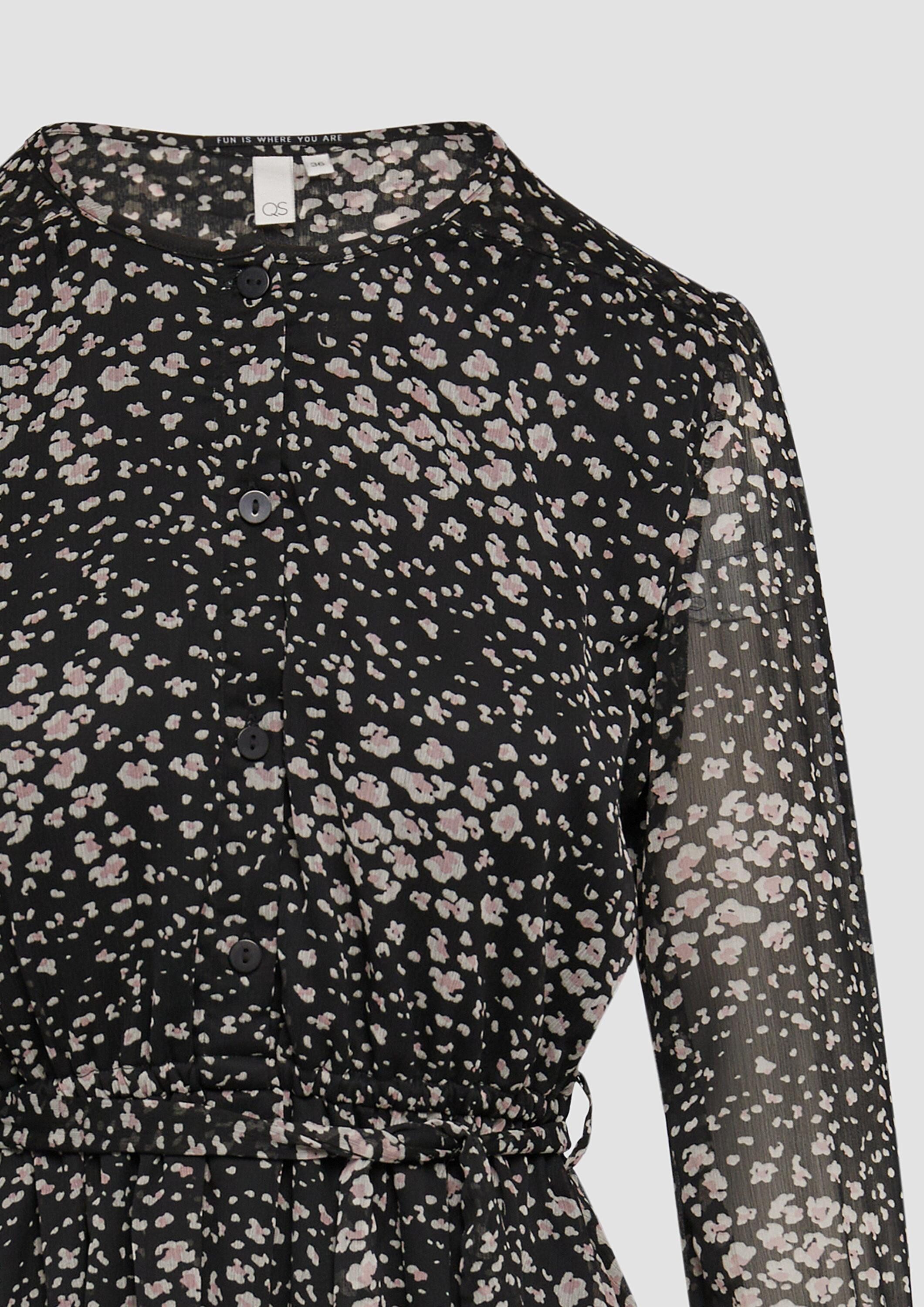 QS Minikleid Kleid Leichtes Chiffonkleid mit All-over-Print