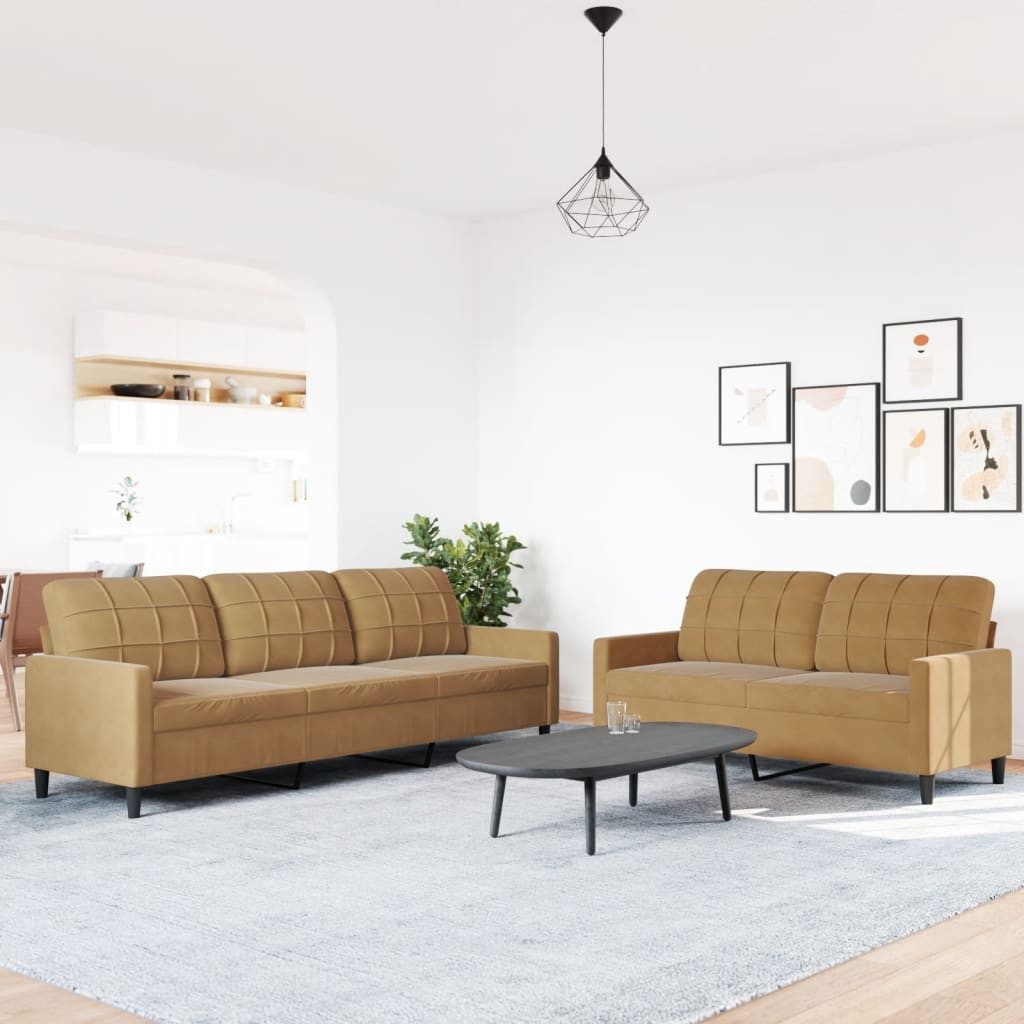vidaXL Sofa 2-tlg. Sofagarnitur mit Kissen günstig online kaufen
