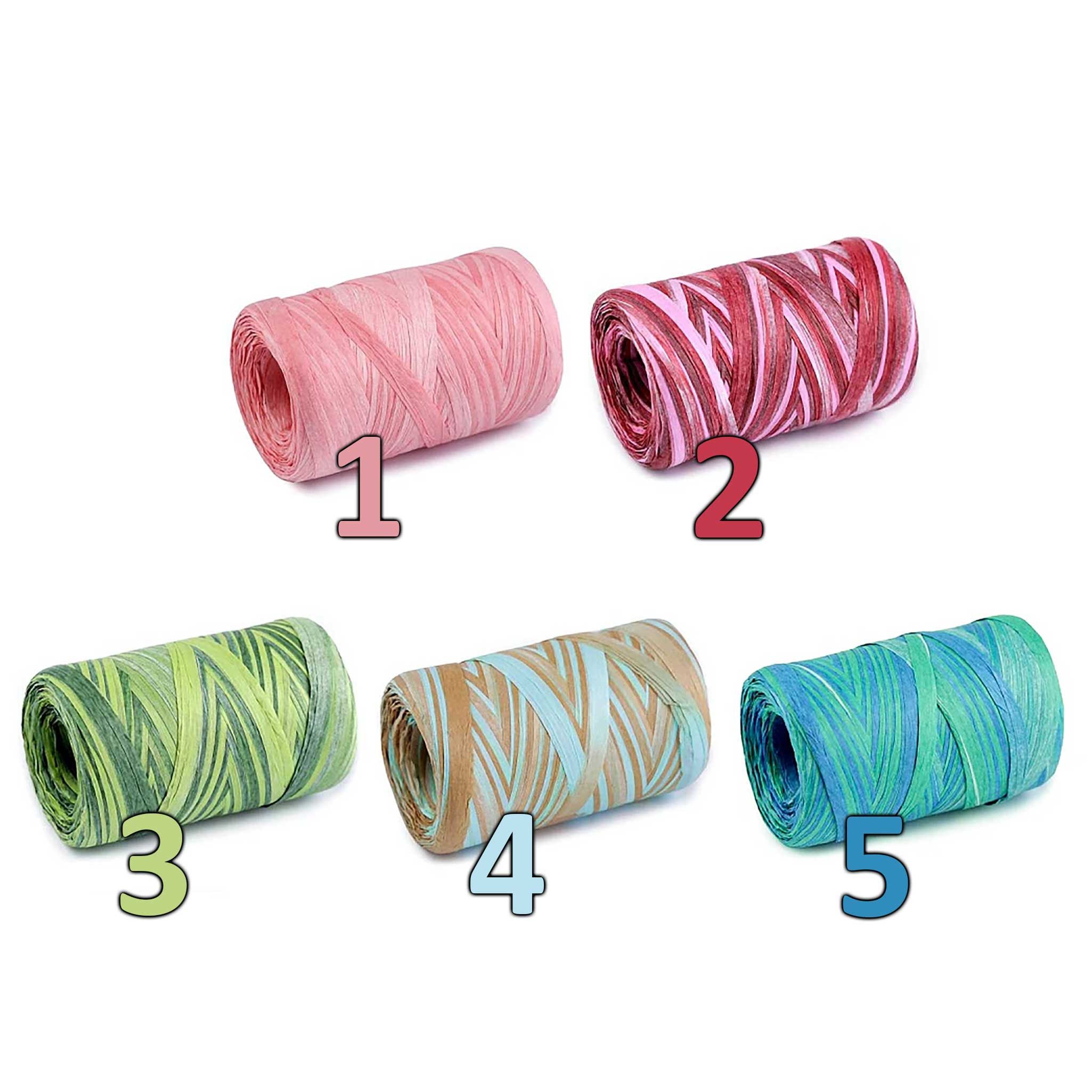 maDDma Geschenkband Raffia Papierschnur multicolor 80m Geschenkband Dekoband Papier, mehrfarbig 4