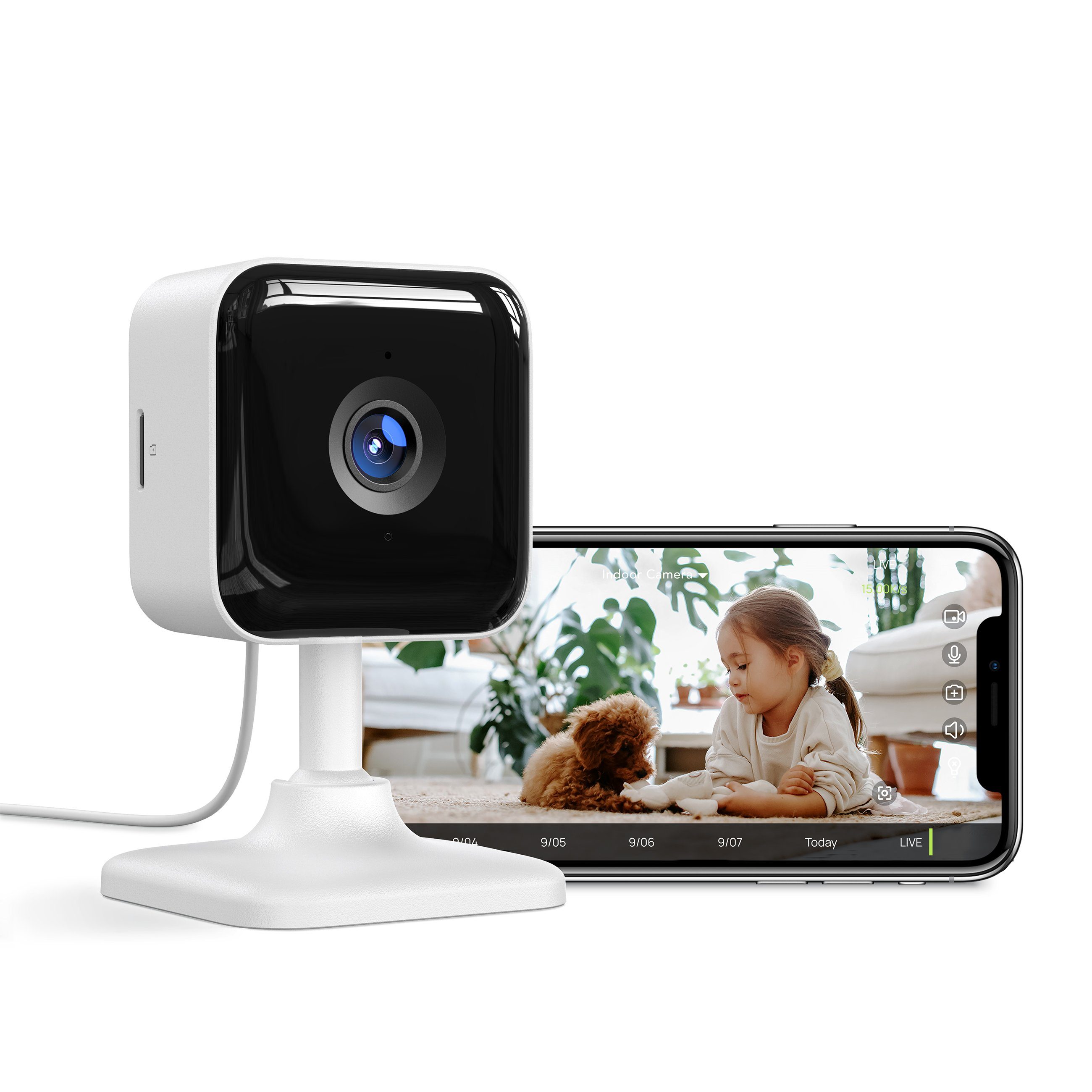 Kamera, WLAN Babyphone 1080P, Überwachungskamera mit Nachtsicht, Zwei-Wege-Audio GNCC 2.4G, mit Innen APP Bewegungserkennung,