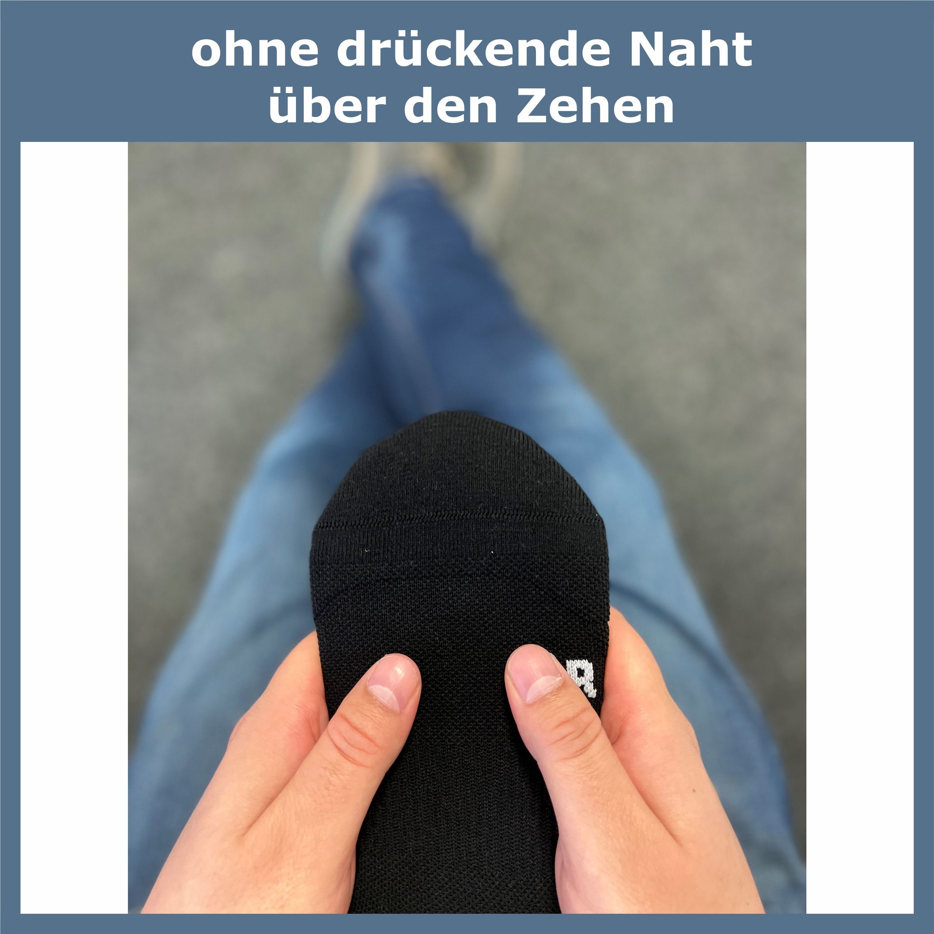 GAWILO Laufsocken für Herren mit Kompression und Polsterung in bunt, schwarz & weiß (5 Paar) Anatomisch korrekt für den linken und rechten Fuß gestrickt – Bild 4 von 5