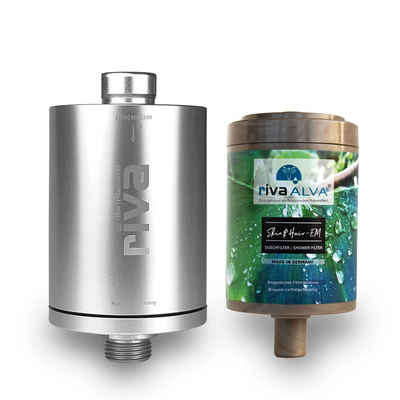 rivaALVA Wasserfilter SKIN & HAIR-EM Duschfilter, Filter mit Blockaktivkohle und EM Keramik, Zubehör für Ihre Dusche