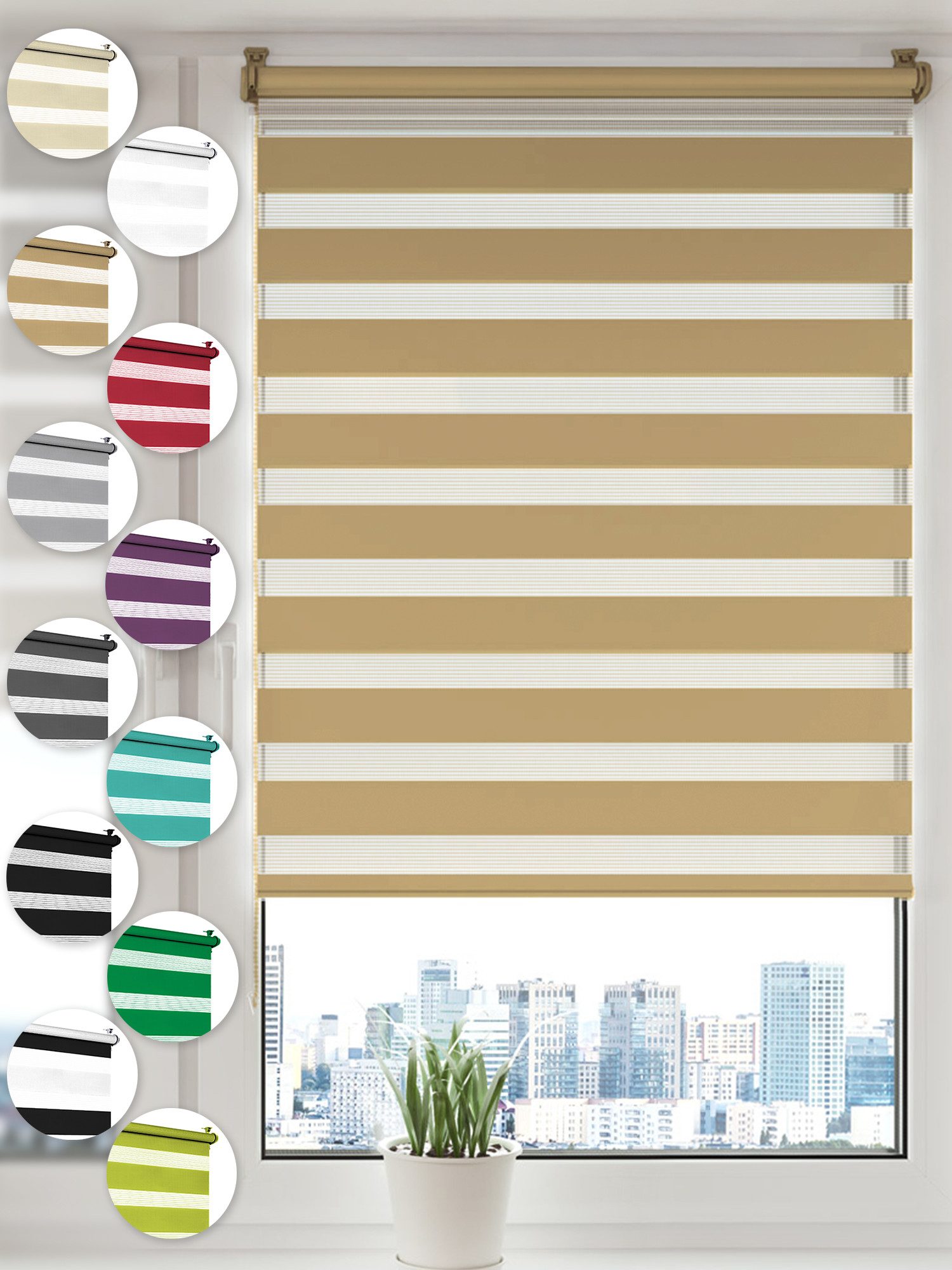 Doppelrollo Klemmfix ohne Bohren Роллы für Fenster und Tür Seitenzugrollo, Sonello, blickdicht, ohne Bohren, freihängend, Klemmfix, 30cm x 100cm Beige Duo Rollo, Lichtschutz, Jalousie mit Klemmträger
