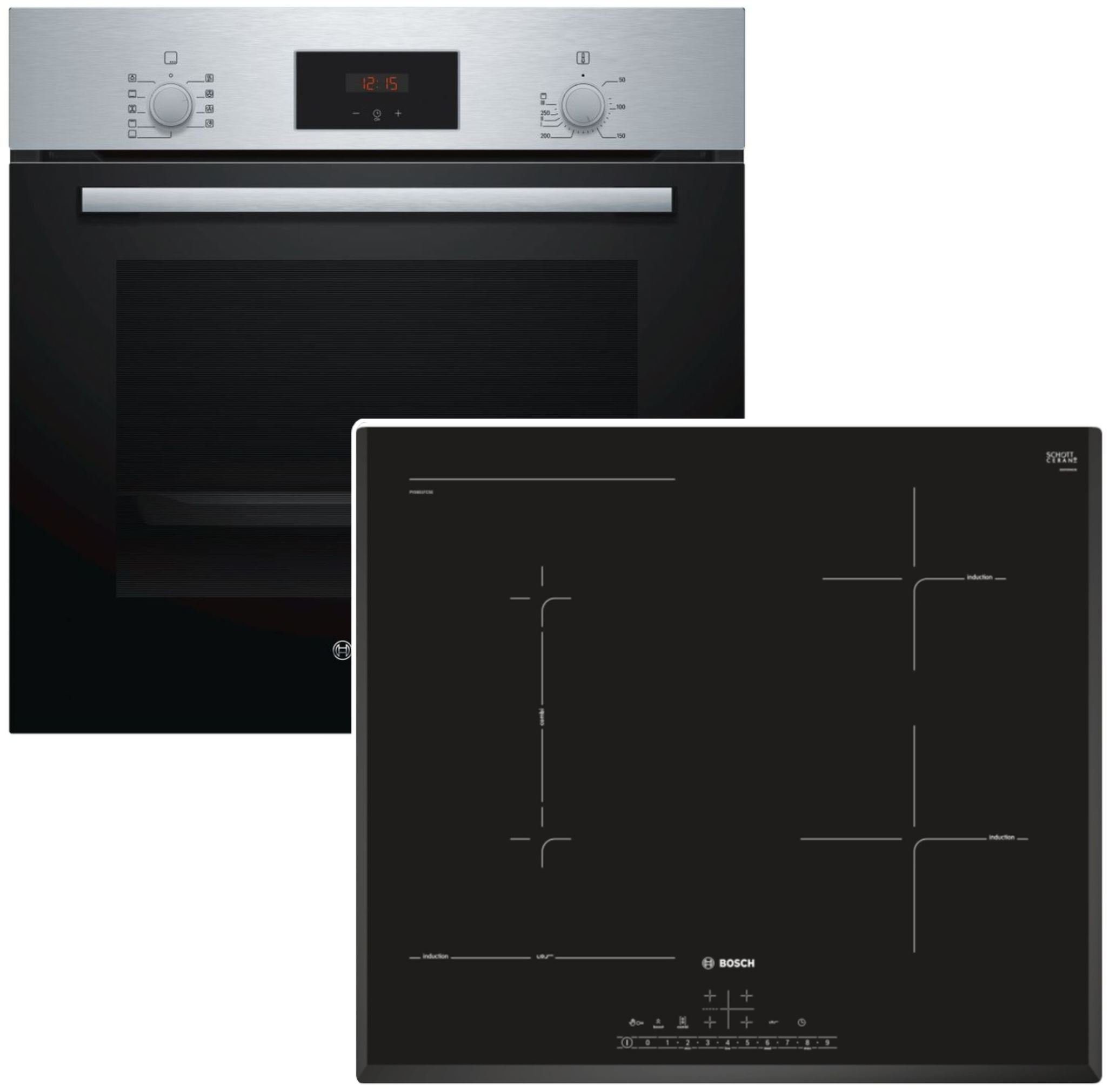 - Produktverkäufe BOSCH Induktions Herd-Set Backofen mit autark 3D-Heißluft Teleskopauszug 60cm Induktionskochfeld