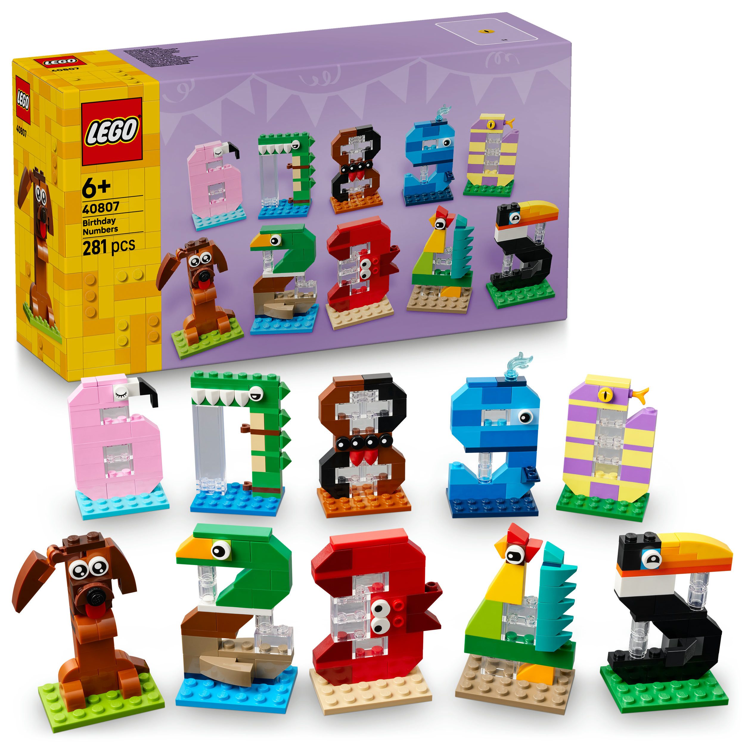 LEGO® Geburtstagszahlen (40807), LEGO Iconic Konstruktionsspielsteine, (281 St), Made in Europe