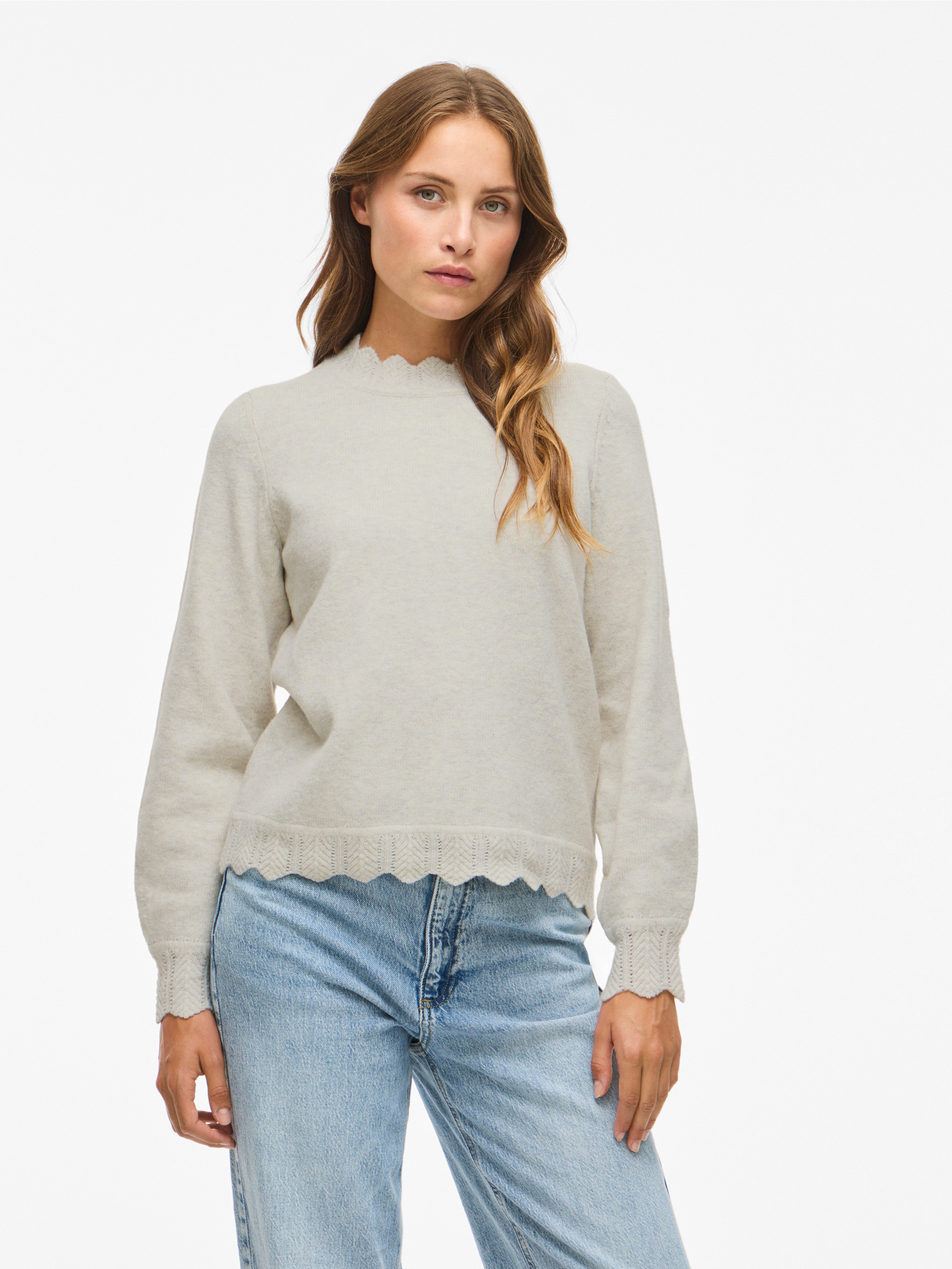 Vila Strickpullover VINIKOLINA O-NECK L/S KNIT TOP - NOOS günstig online kaufen