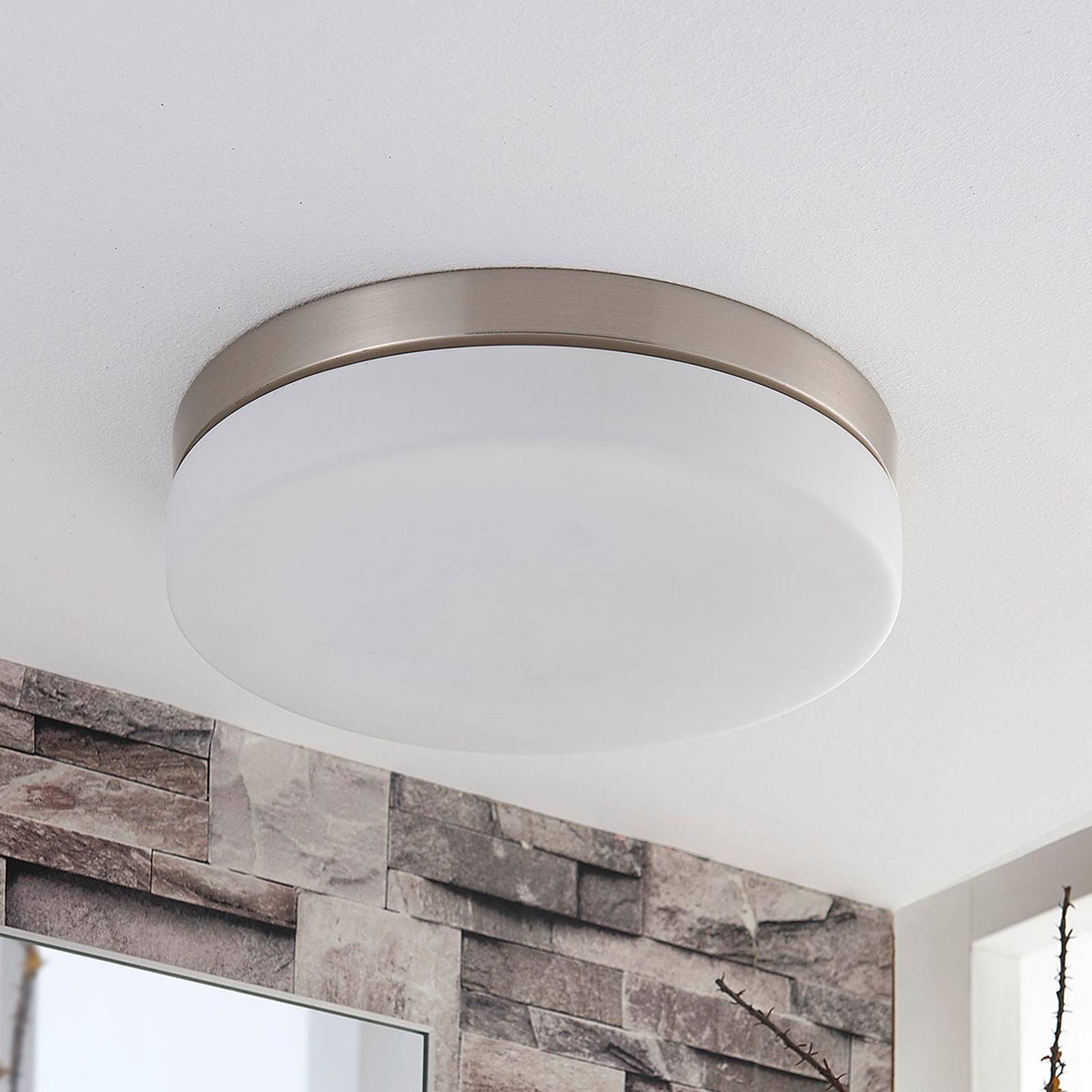 Lindby Deckenleuchten Amilia, Glas IP44, 3 x 15 W LED