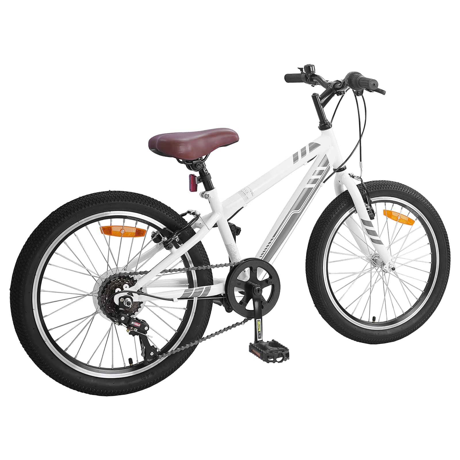 vidaXL Kinderfahrrad 24-Zoll Mountainbike 24 Zoll 6-Speed für 8-12 Jahre alt Weiß