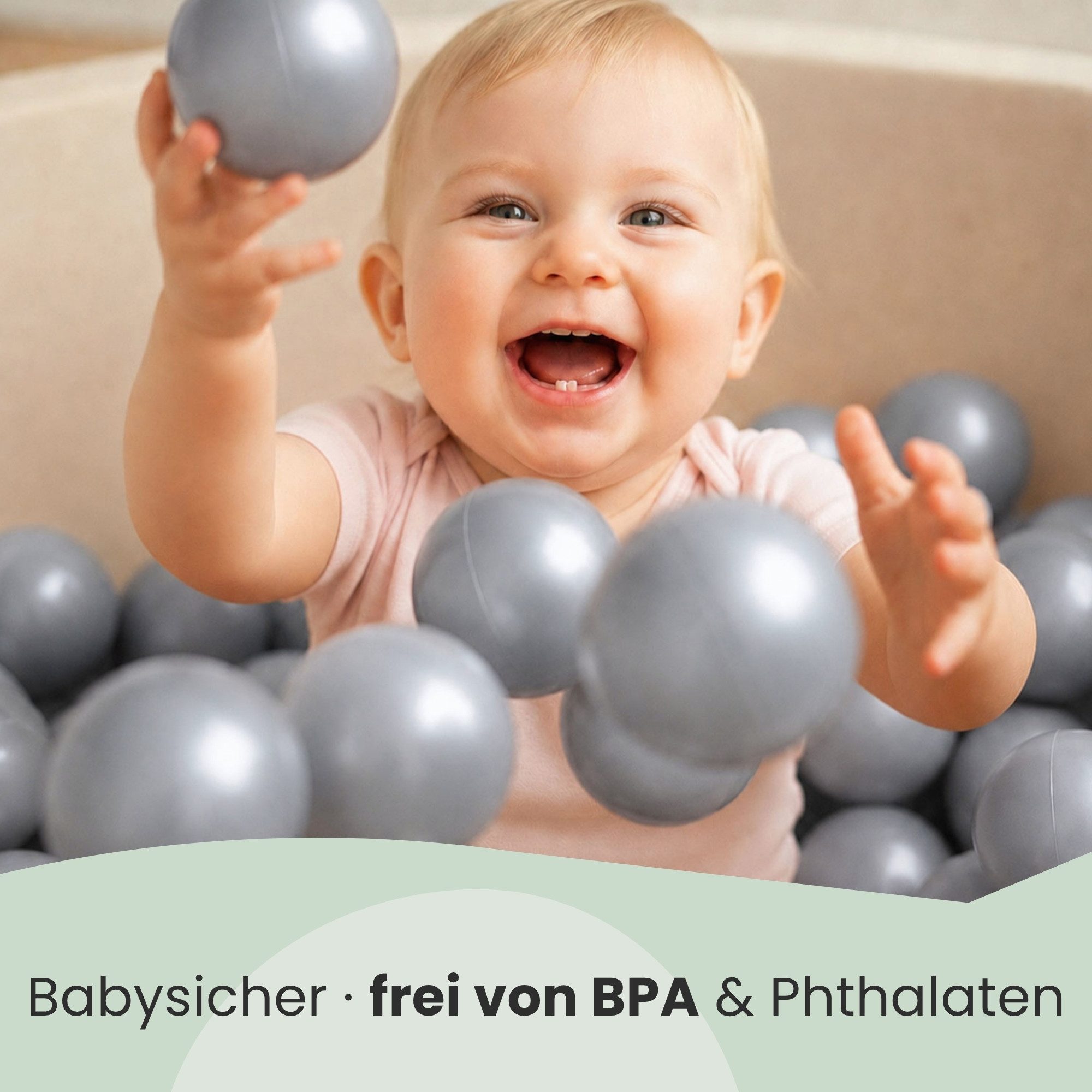 LittleTom Bällebad-Bälle Baby - 50 Bunte Bälle fürs Bällebad - Geprüfte Spielbälle für Kinder (50-St), Ab dem 1. Tag: Babybälle zum Greifen - Plastikbälle für den Bällepool