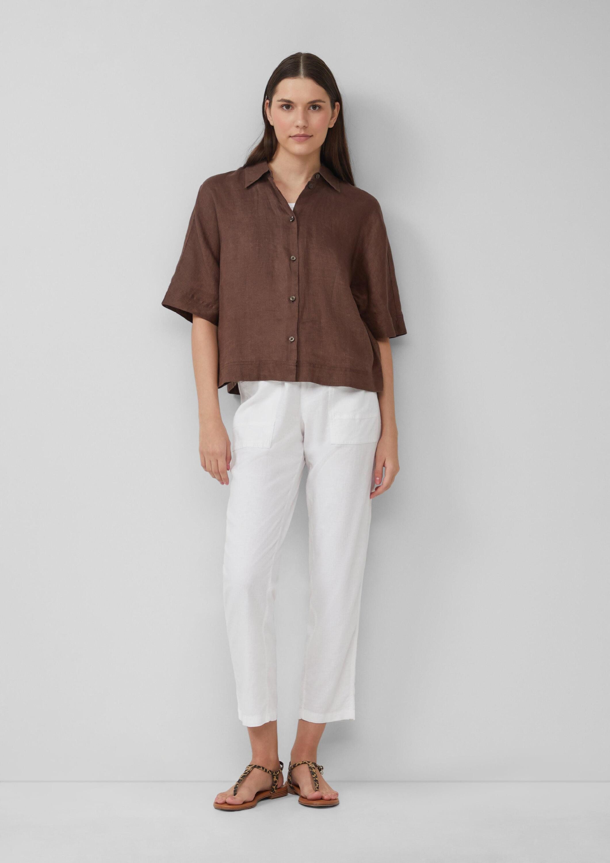 s.Oliver Chinos Hose Leinenmix-Hose im Relaxed Fit mit Elastikbund günstig online kaufen