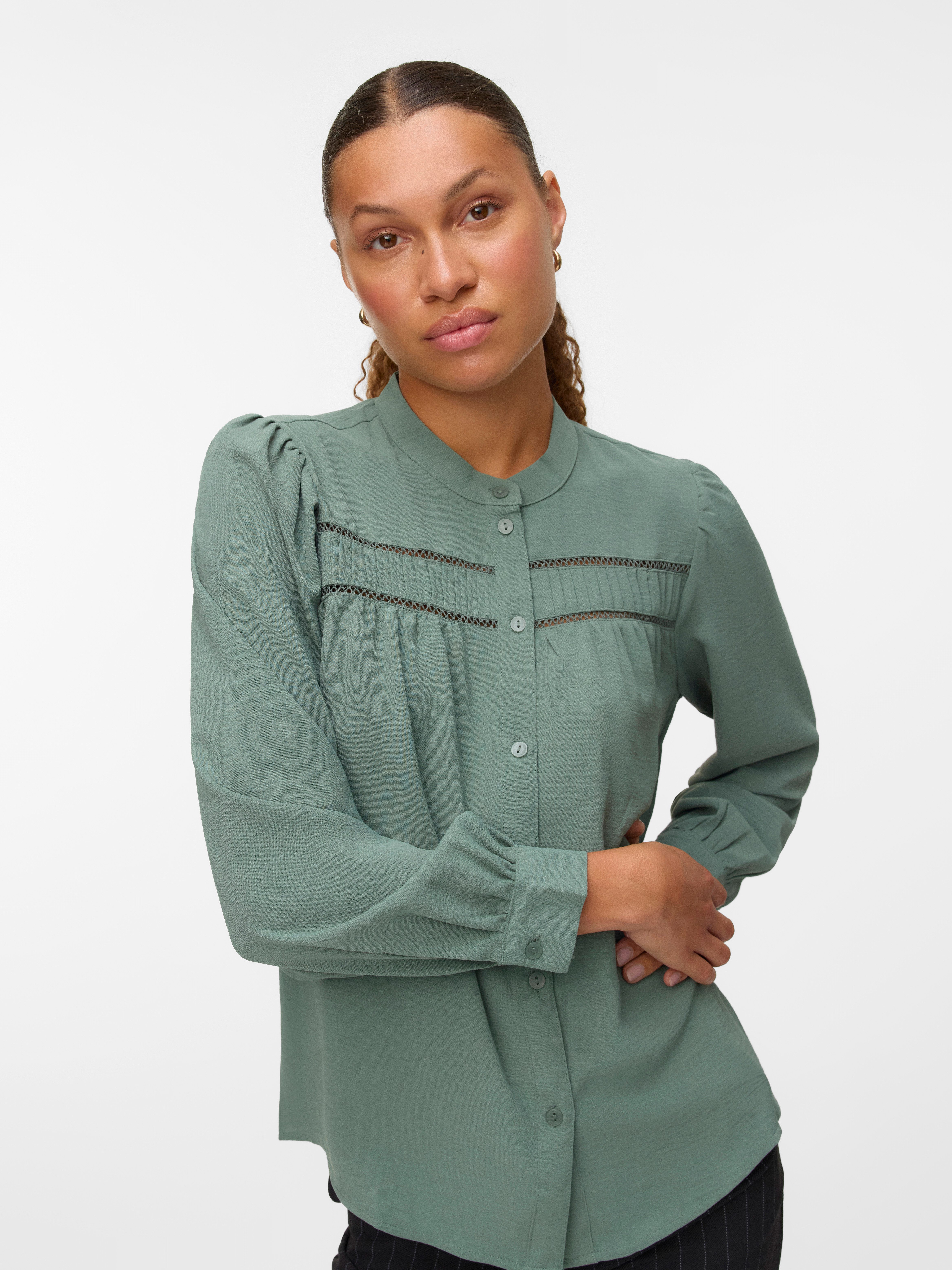 Vero Moda Langarmbluse VMEMMA LS LACE SHIRT WVN GA NOOS günstig online kaufen