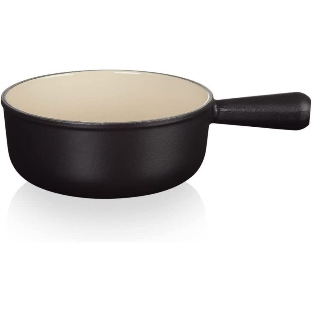 LE CREUSET Fonduetopf CAQUELON - Schwenkkasserolle - Fonduetopf - Gusseisen - 22 cm-schwarz