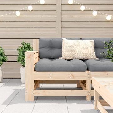 vidaXL Loungesofa Gartensofa mit Armlehne und Kissen Massivholz Kiefer