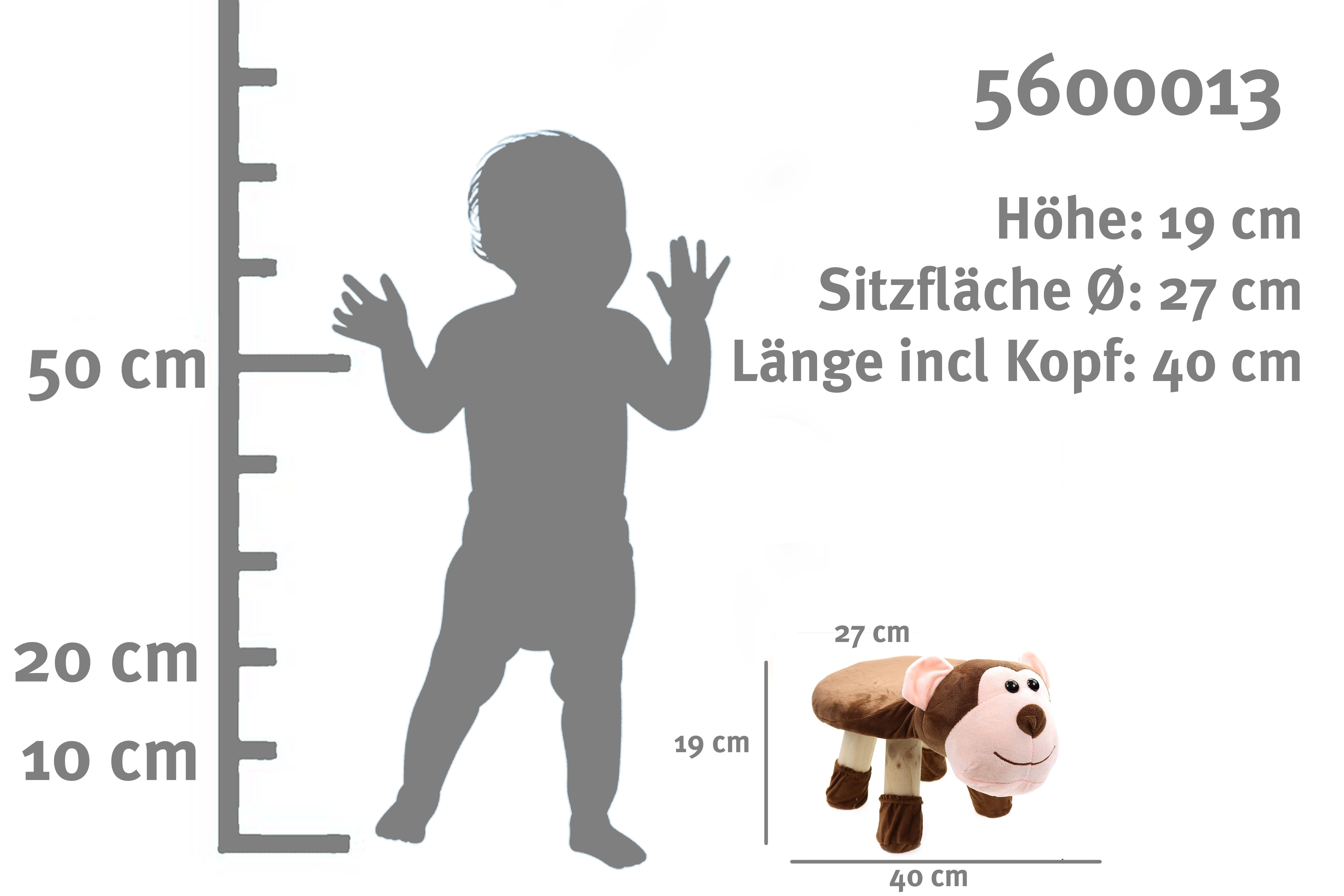 ELLUG Kindersessel Hocker für Kinder, Tiere, Plüschbezug & Holzbeine, bis 7 günstig online kaufen