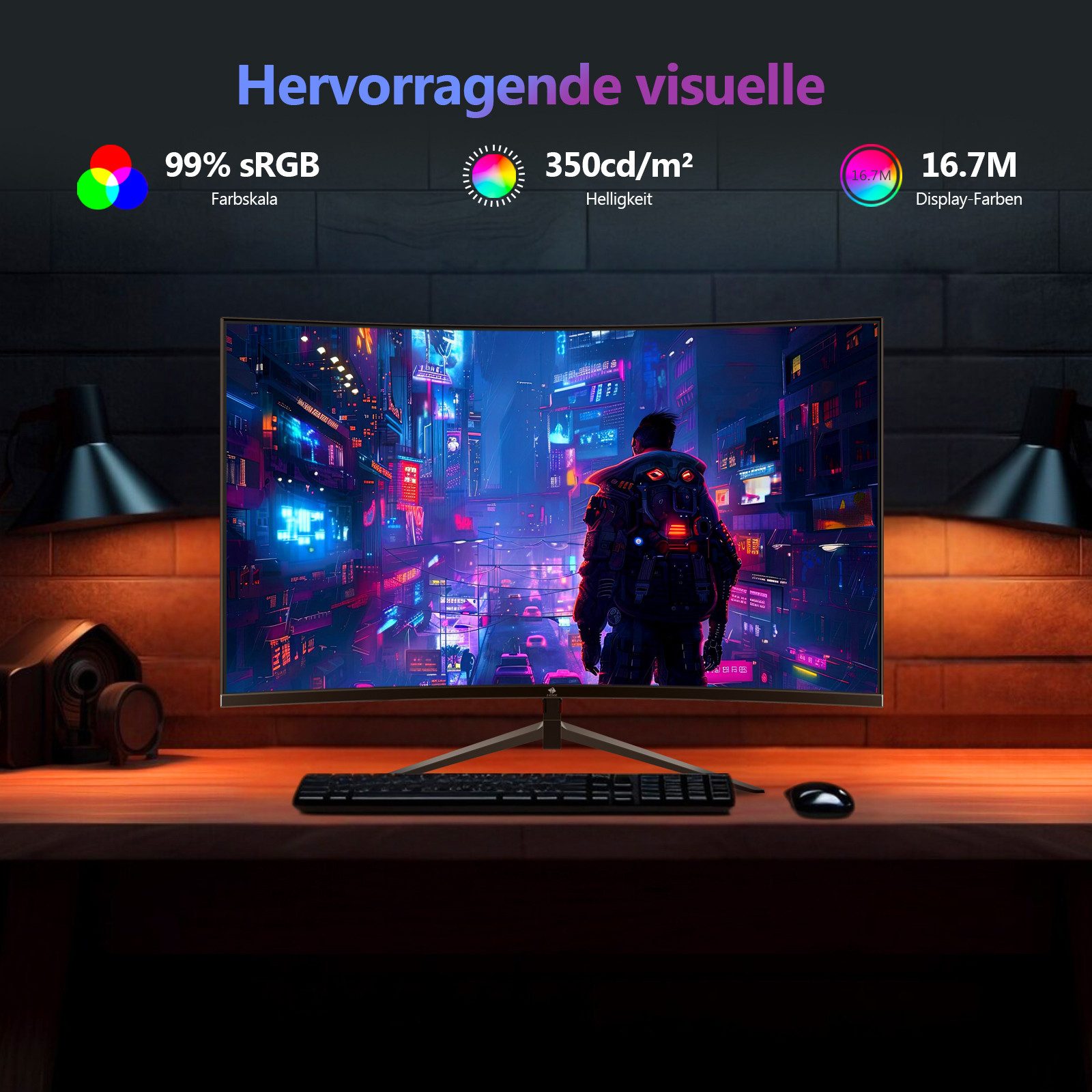 Z-EDGE LED Curved-Gaming-Monitor (69 cm/27 ", FHD 1920x1080 px, HD, 1 ms Reaktionszeit, 180 Hz, LCD, 1500R)