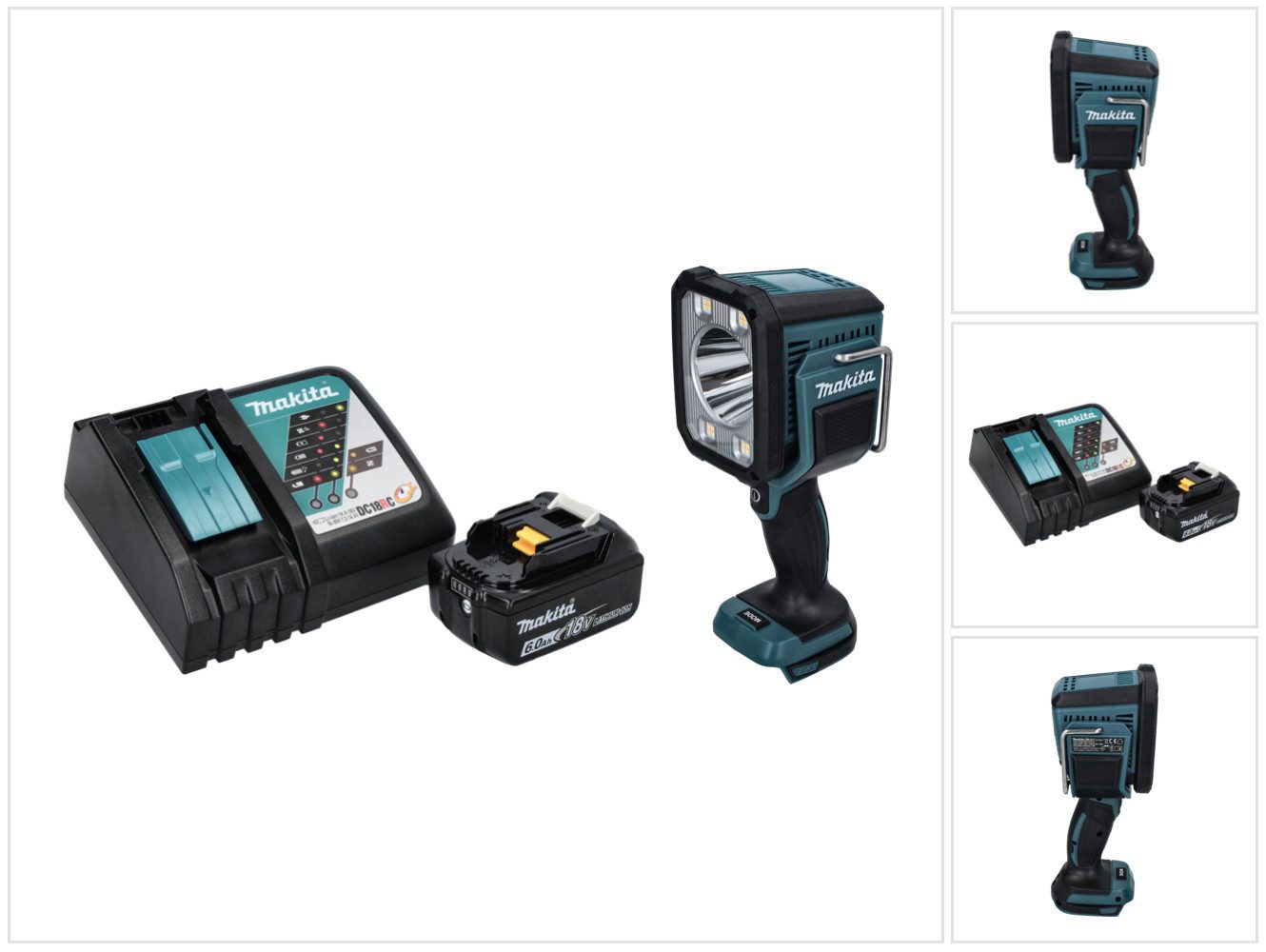 Makita Baustrahler DML 812 RG1 Akku LED Handstrahler Taschen Lampe 18 V 1250 lm + 1x