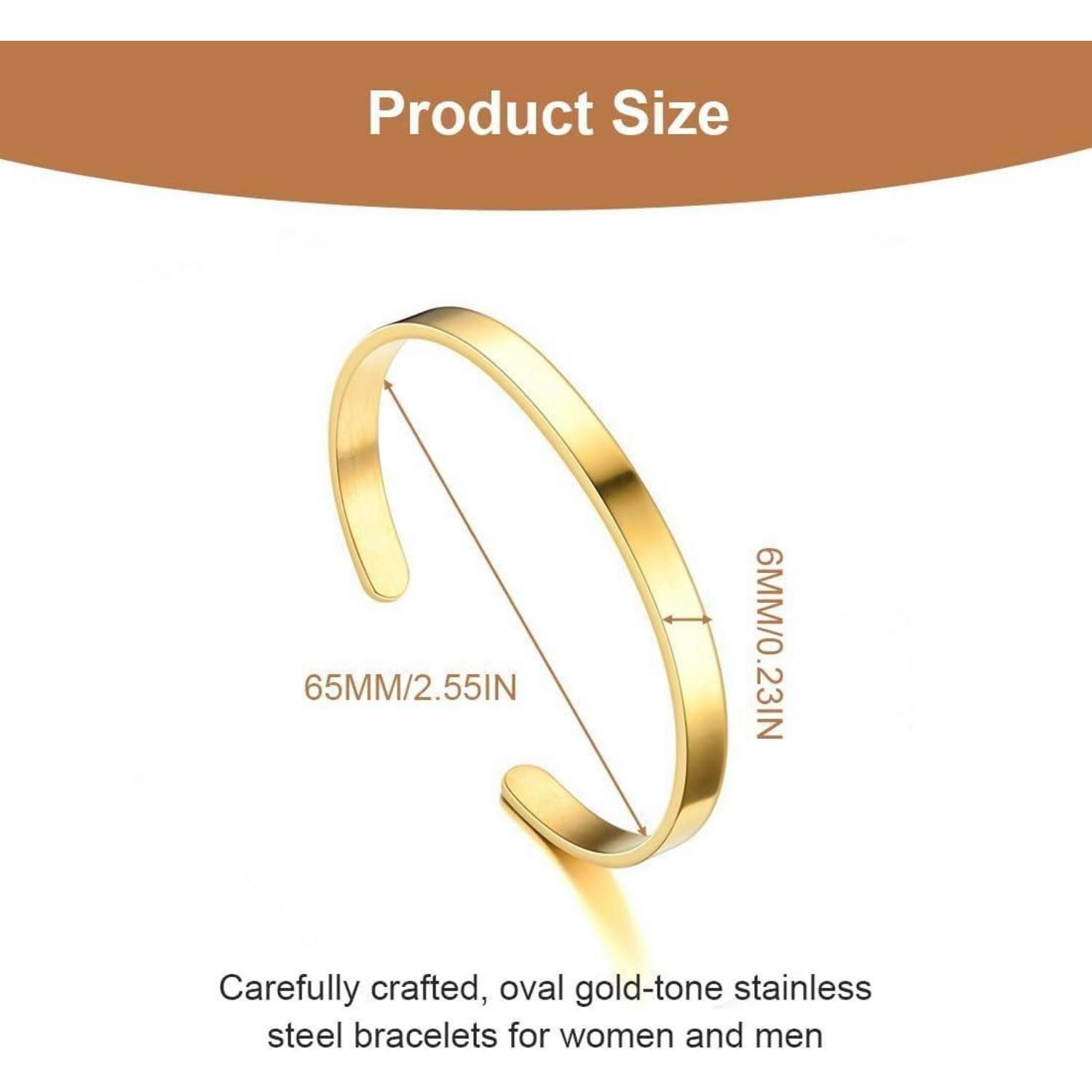 LuxusKollektion Armreif Armreif Armband Edelstahl Oval Verstellbar Maschette Paare Golden