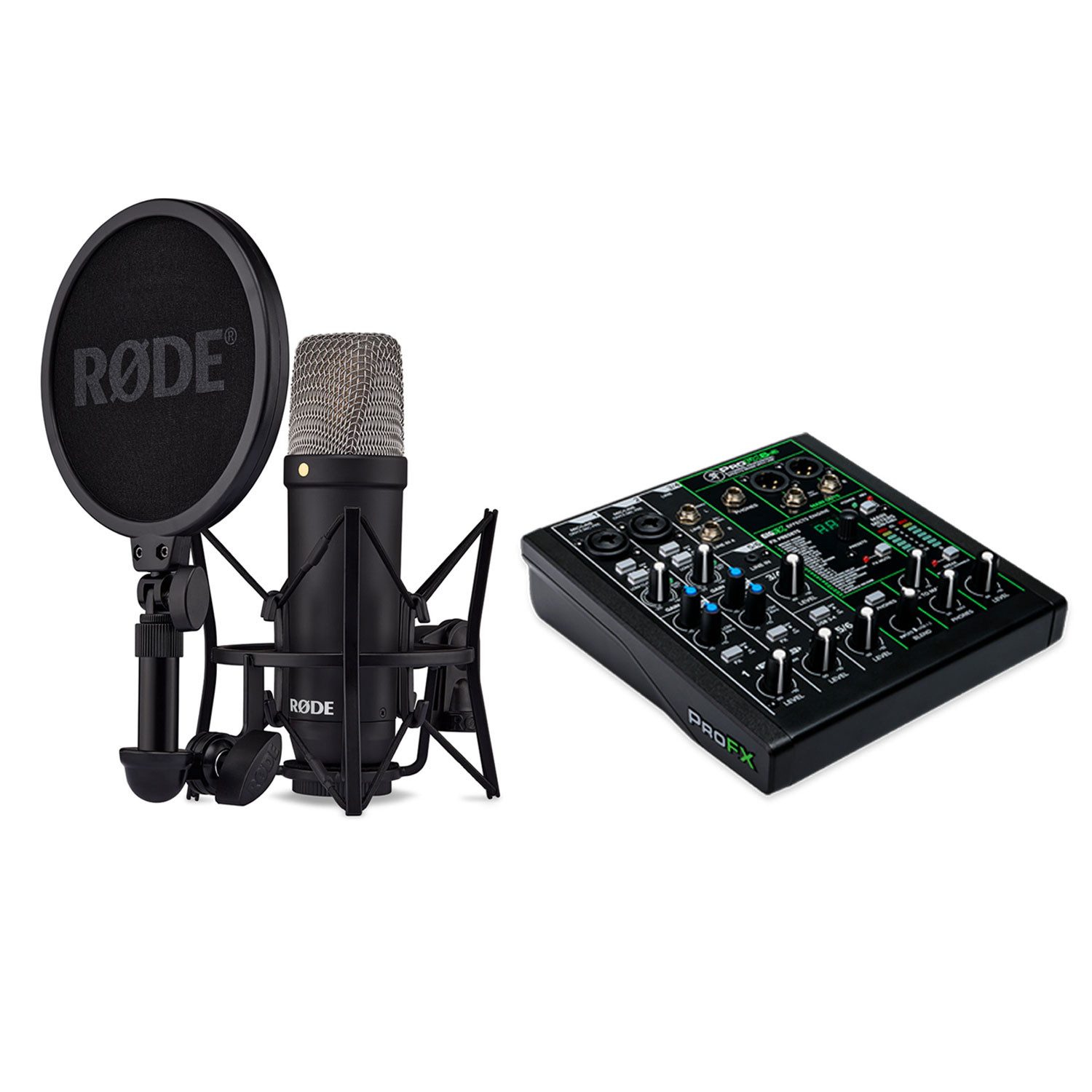 RØDE Mikrofon Rode Mikrofon NT1-Signature mit Mackie ProFX6v3 Mischpult (Analog, 1-tlg), Vorteils-Set mit Mischpult
