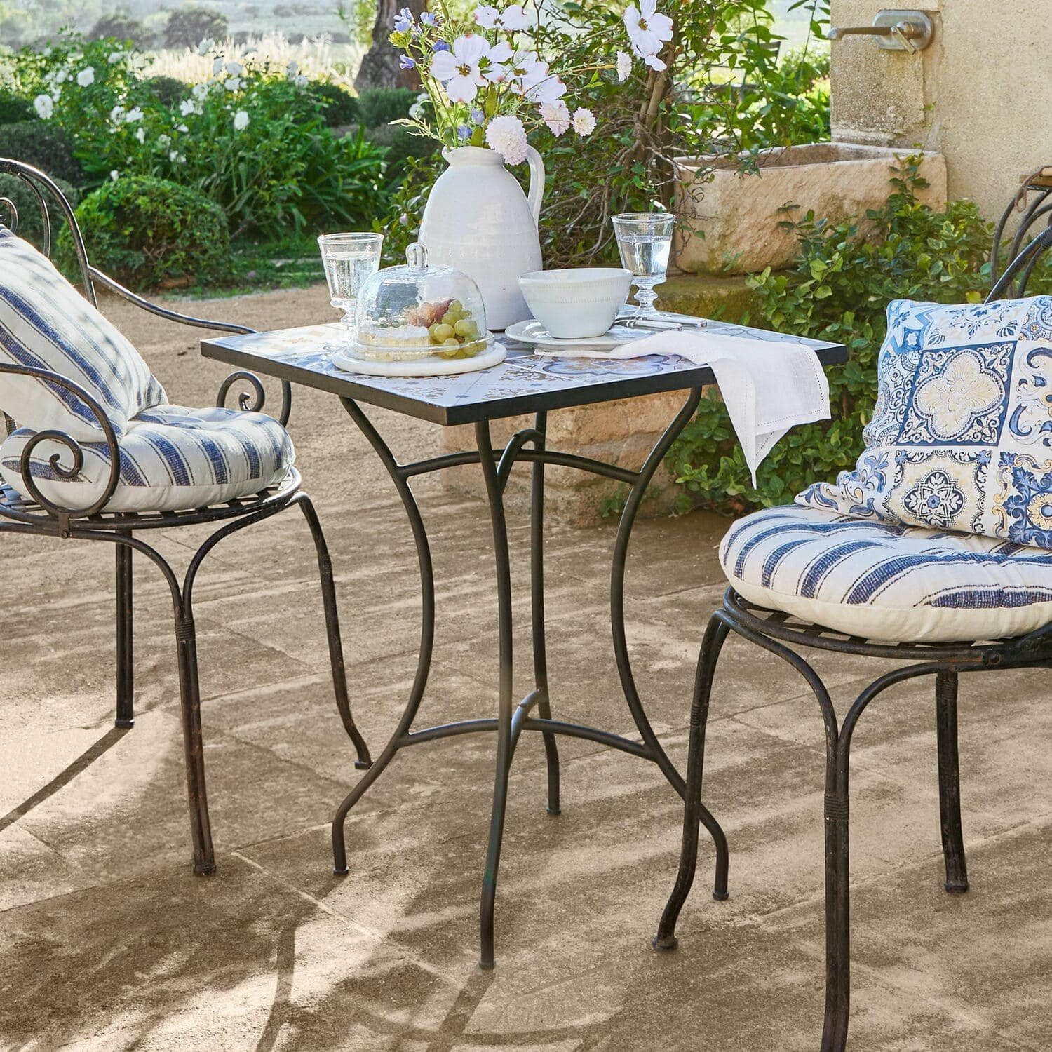 Mirabeau Gartentisch Tisch Céligny schwarz/beige/blau