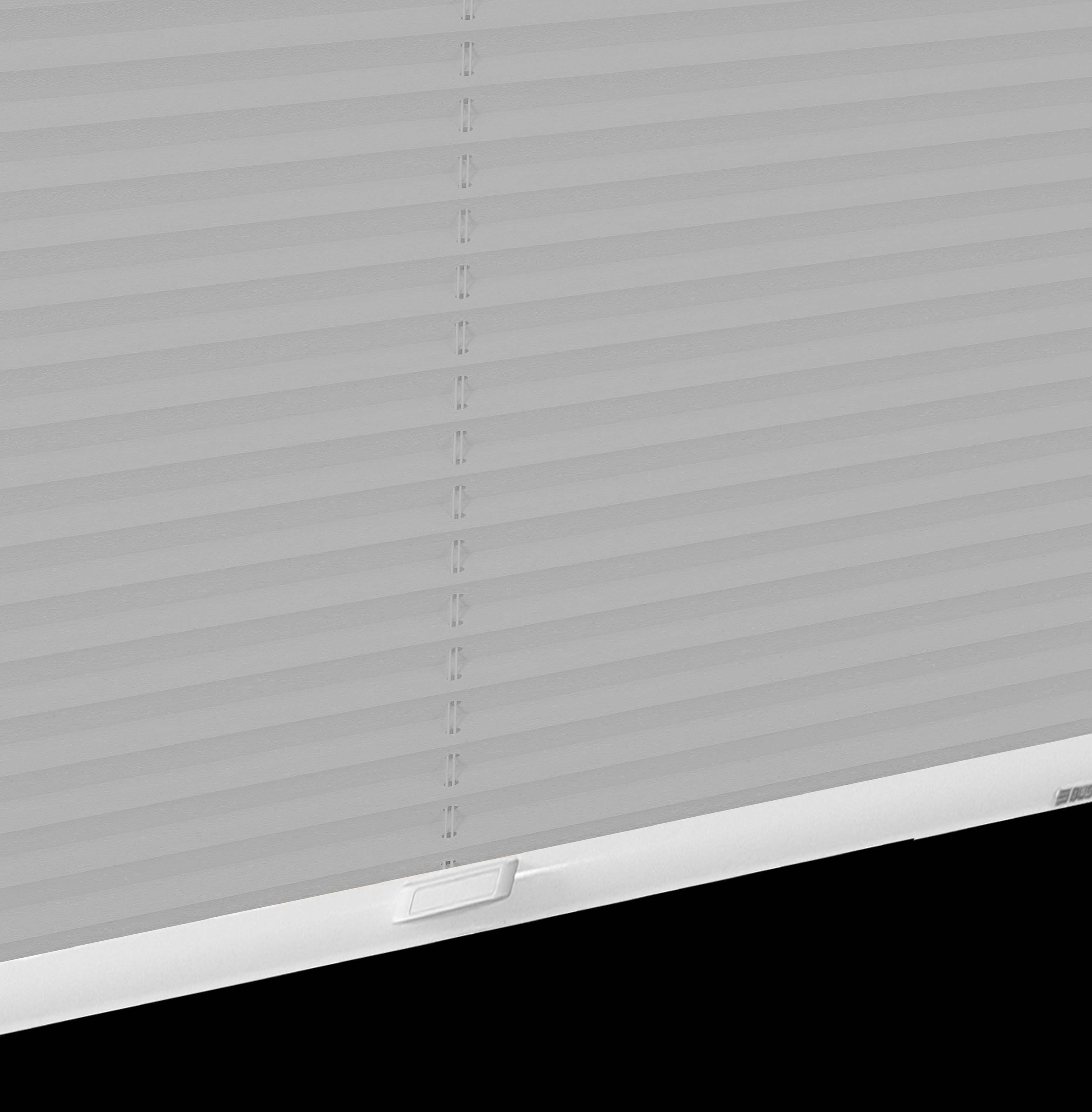 Dachfensterplissee StartUp verspannt, Crepe, Führungsschienen grau mit Lichtschutz, Style sunlines, verschraubt