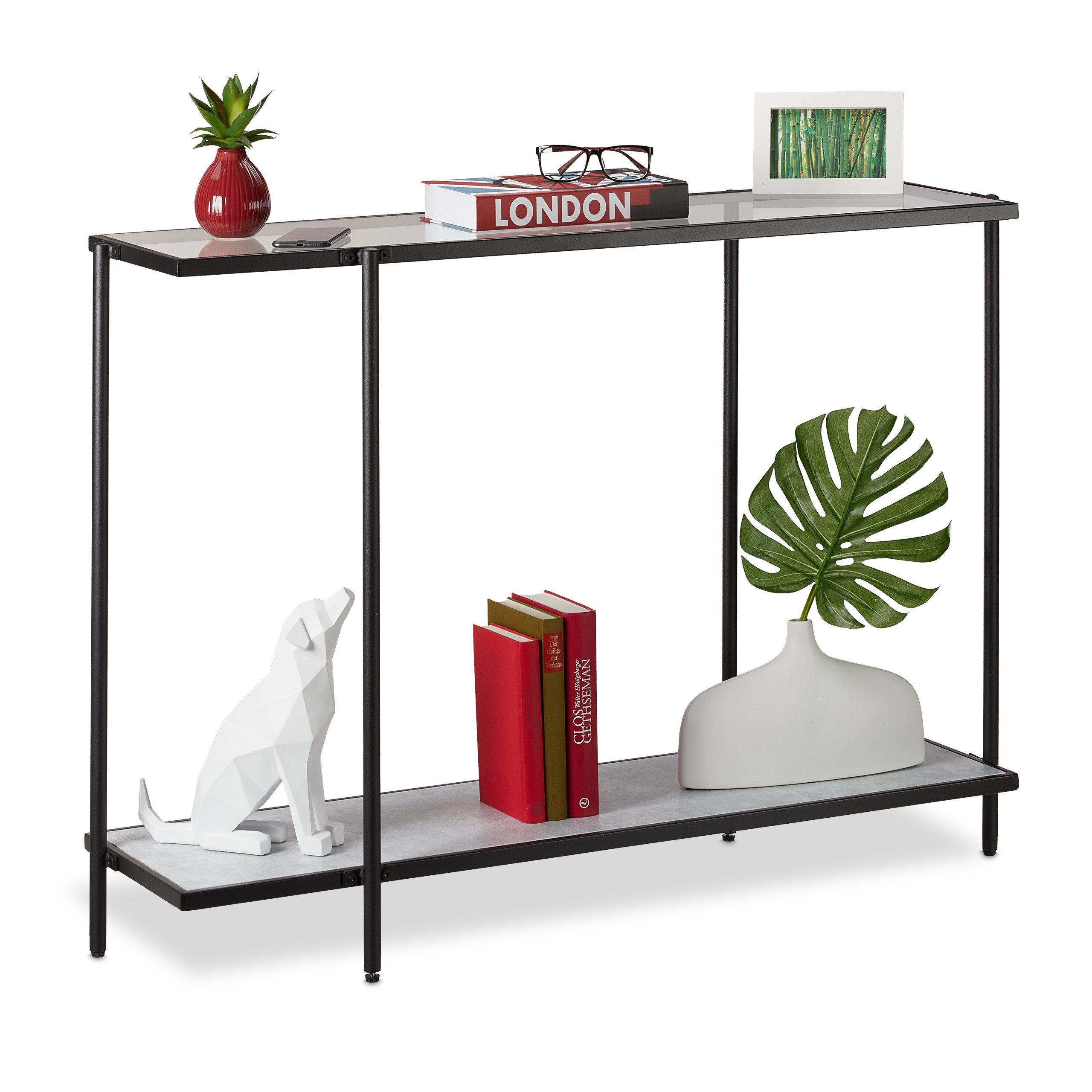 relaxdays Konsolentisch »Konsolentisch Glas & Marmoroptik« online