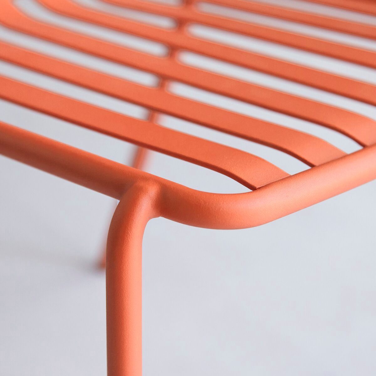 Tikamoon Metall Stuhl orange aus Esszimmerstuhl