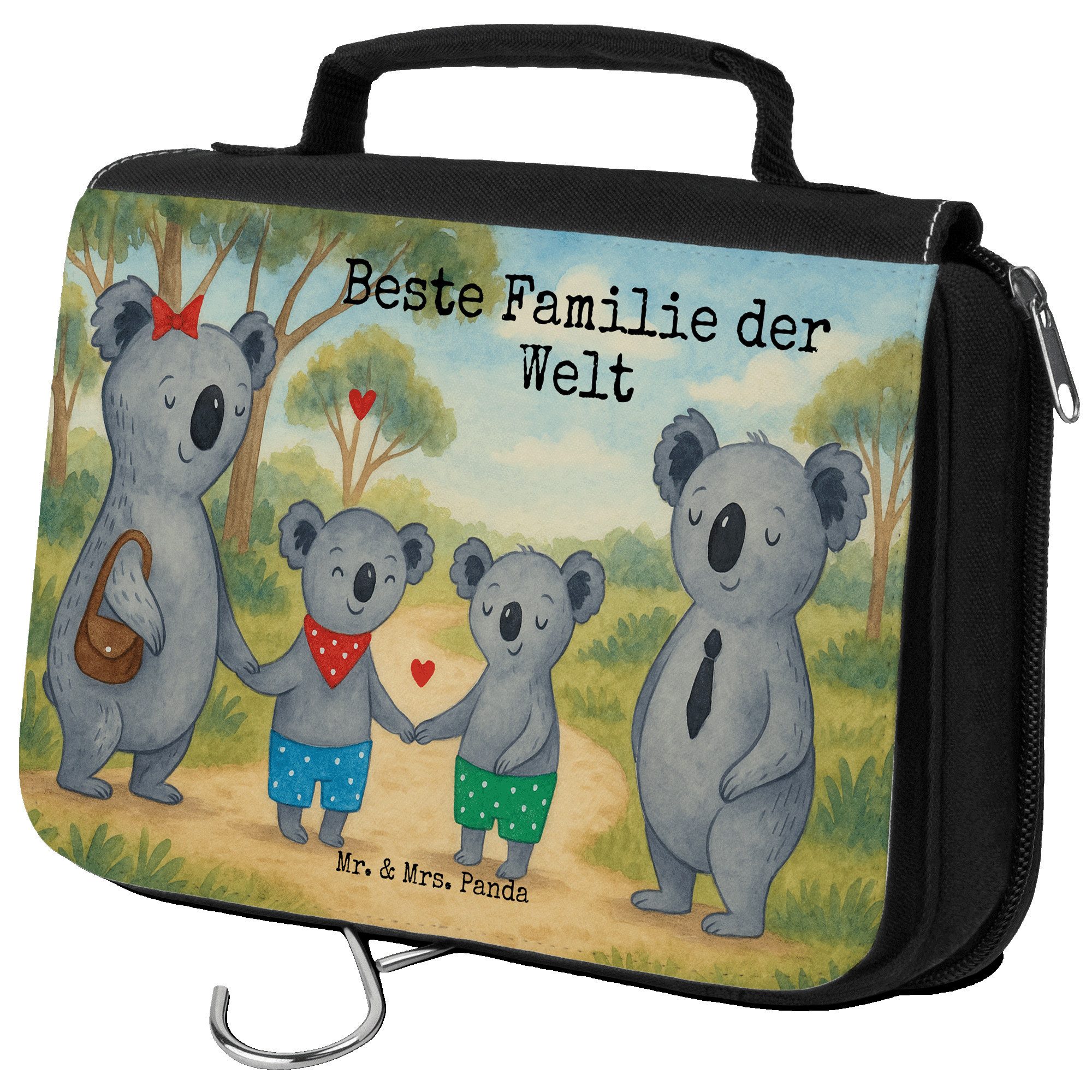 Kulturbeutel Koala Familie zwei Design, Kosmetiktasche, Weiß, Waschbeutel, Zusamme