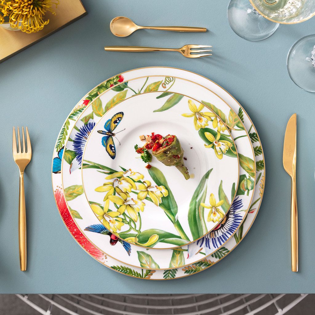 Villeroy & Boch Signature Speiseteller Amazonia Platzteller 31x31x2cm, (1 St), Premium Bone Porcelain, spülmaschinenfest, Made in Germany