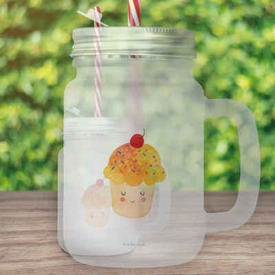 Mr. & Mrs. Panda Glas »Cupcake - Transparent - Geschenk, süße Tiermotive, Glas, Trinkglas, M«, Premium Glas