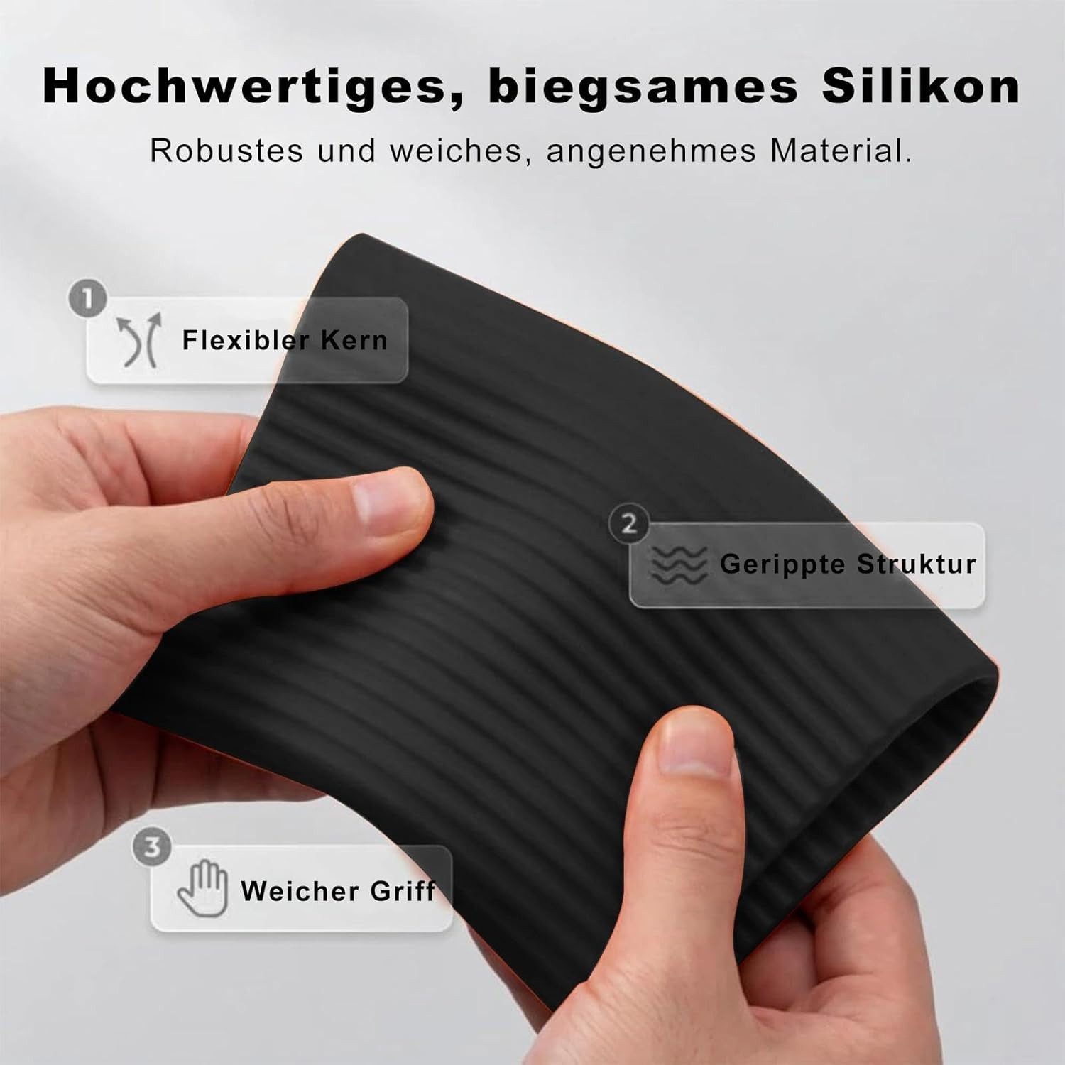 TUWENA Smartphone-Halterung Handy-Halterung, Rutschfester Mobilfunkhalte, Smartphone-Halterung, (Aluminiumkern, biegsam, faltbar, kratzschützend, universell kom – Bild 2 von 5