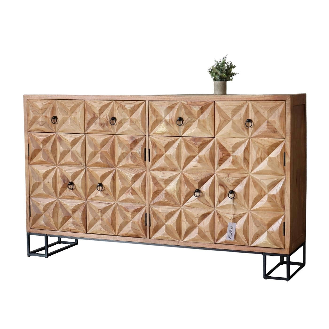 baario Sideboard Sideboard LOURES Vollholz, außergewöhnliches Design edles Mangoholz