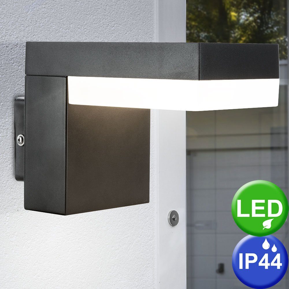 Leuchte Garten Außen fest verbaut, Wand Strahler Fassaden Außen-Wandleuchte, LED-Leuchtmittel Lampe LED etc-shop Edelstahl Hof Warmweiß,