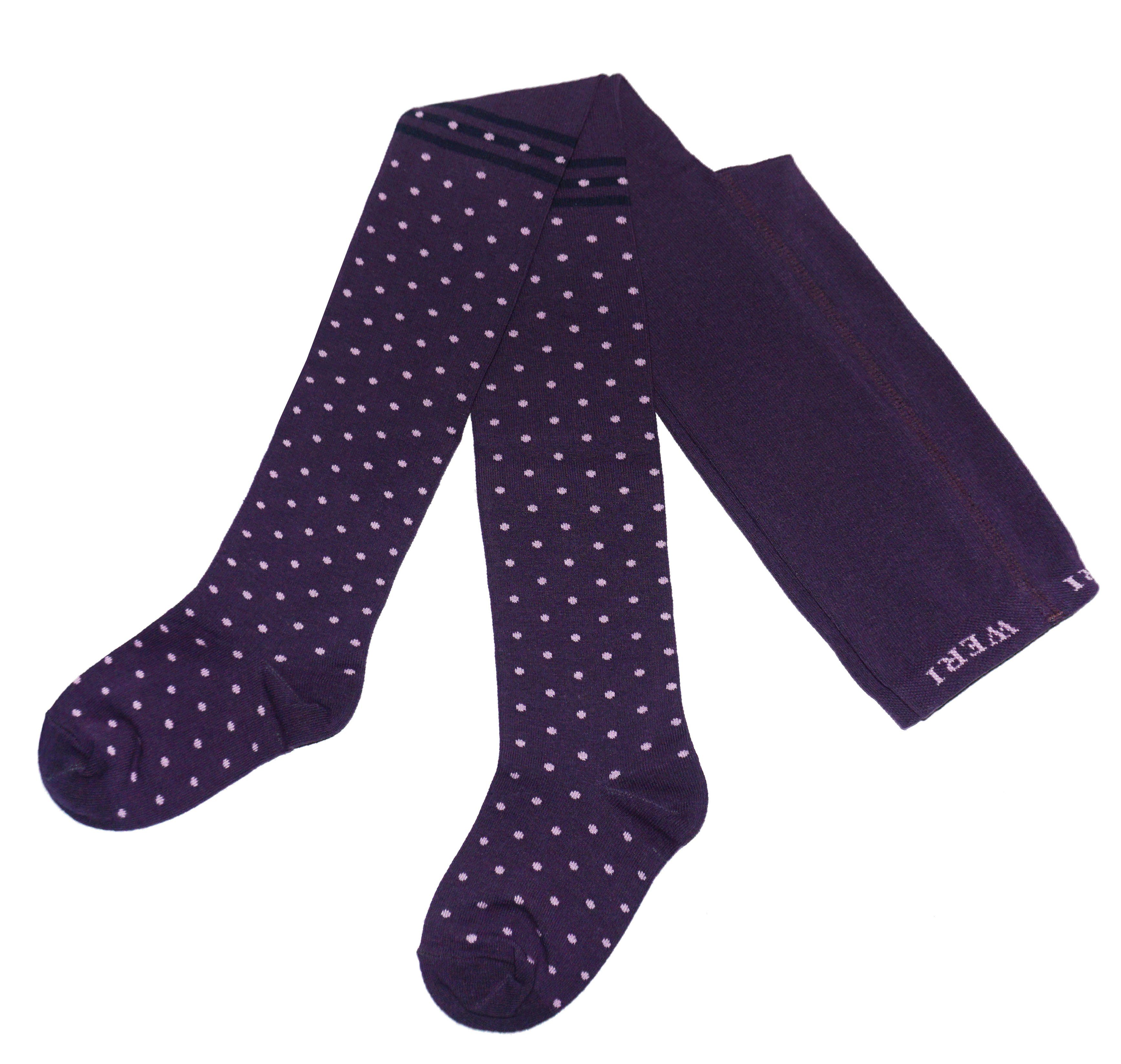 Strickstrumpfhose Kinderstrumpfhosen für Mädchen >>Kleine Punkte << weiche Baumwolle