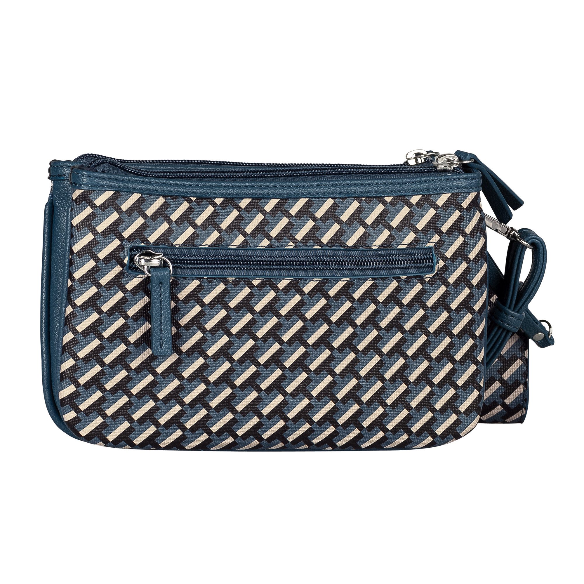 TOM TAILOR Umhängetasche Xenia, mit raffiniert geometrischen "T" Print des Logos auf dem Taschenkörper