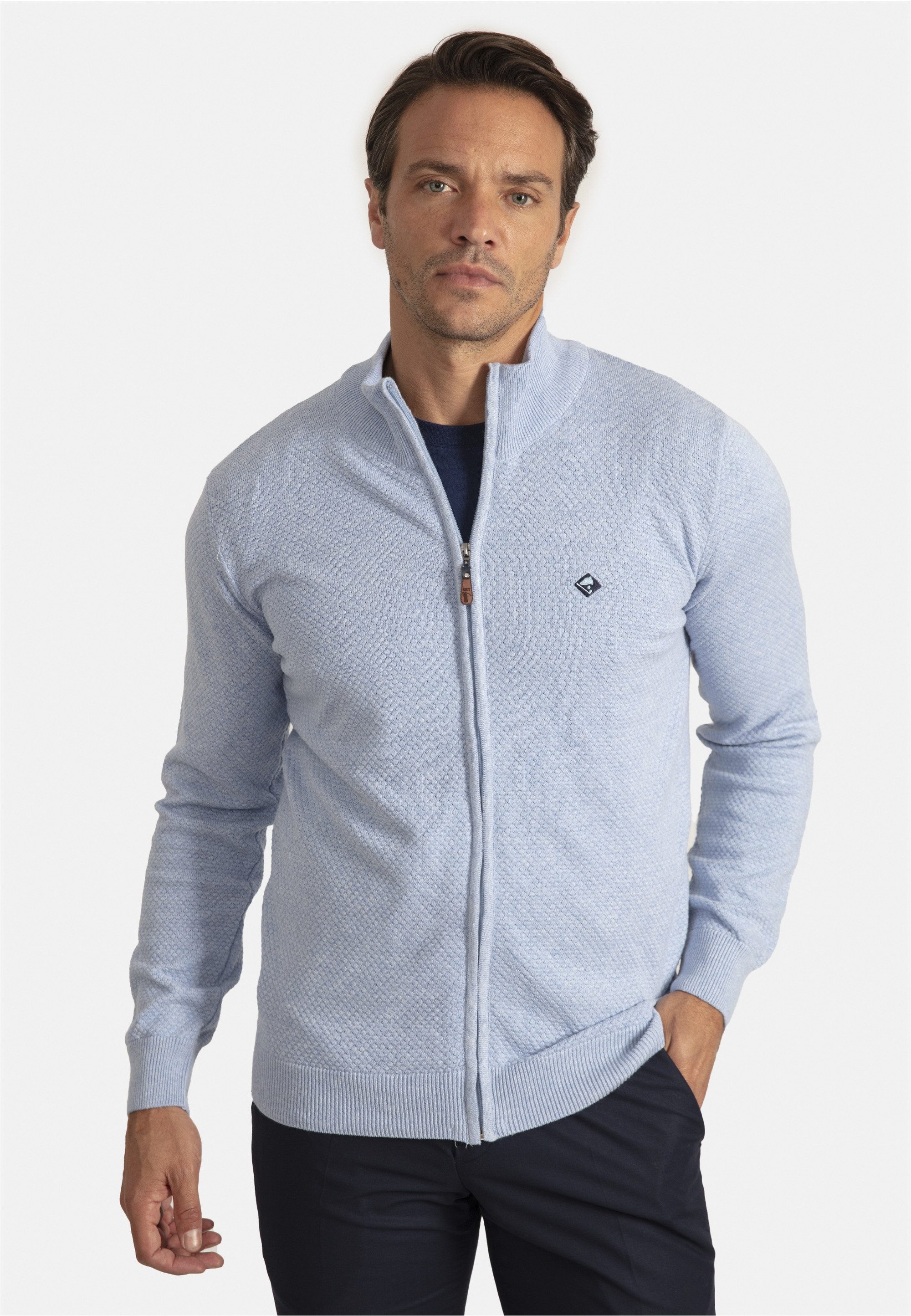SIR RAYMOND TAILOR Strickjacke Sydney (1-tlg) mit kleinem Stehkragen günstig online kaufen