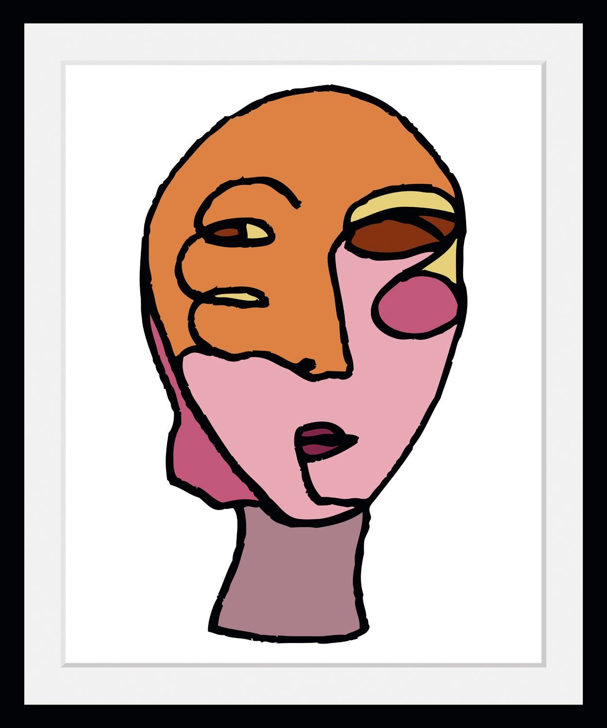 queence Bild Mike, Abstrakt, Figuren, Gesicht, Kunst (1 St), HD Premium Poster-Druck inkl. Holzrahmen