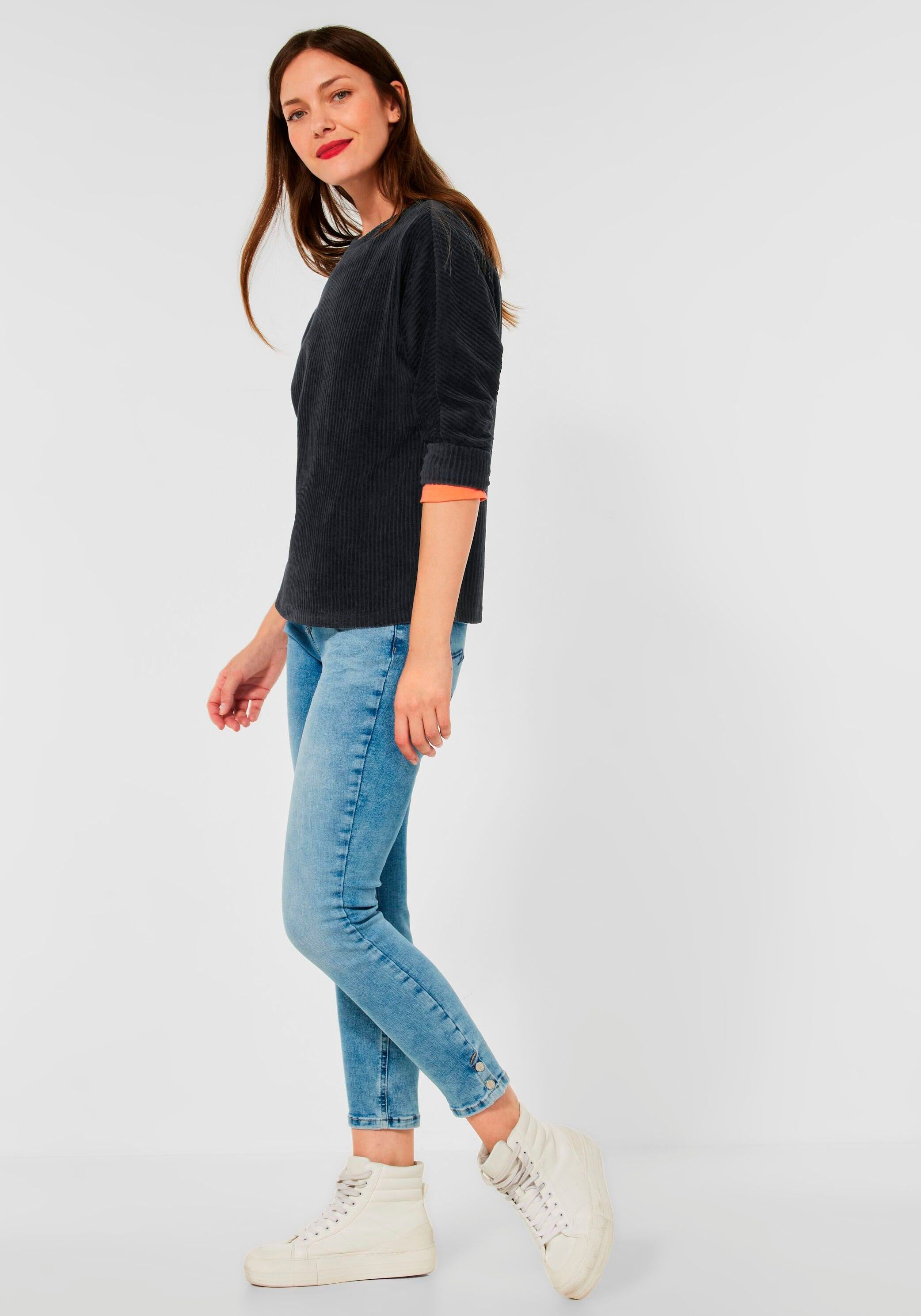 Rundhalsauschnitt ONE wash mit anthra 3/4-Arm-Shirt STREET