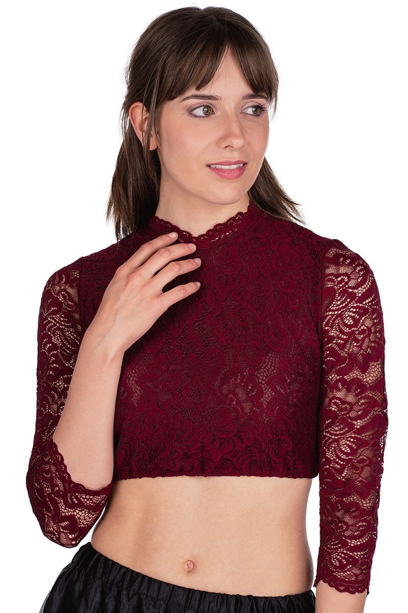 Dirndlbluse Dirndlbluse - AMSTERDAM - dunkelblau, dunkelrot