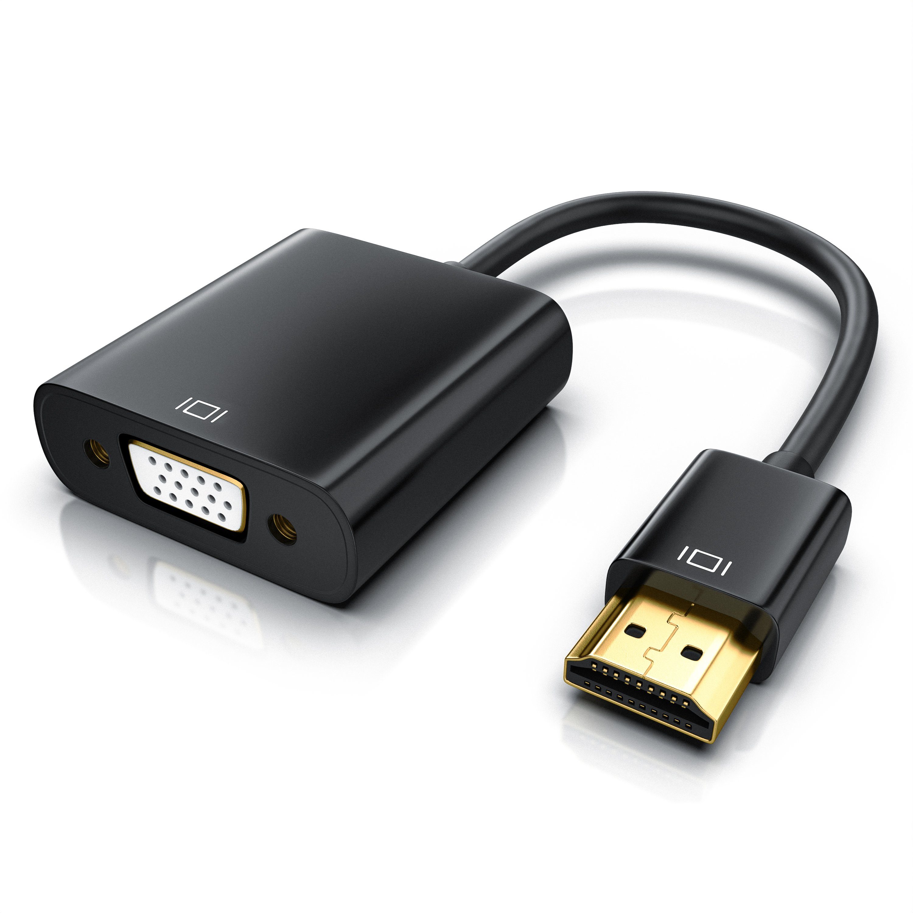 CSL Audio- & Video-Adapter zu miniHDMI Stecker, VGA Buchse + 3,5mm Klinke,  Full HD Mini HDMI auf VGA Video/Audio Adapter