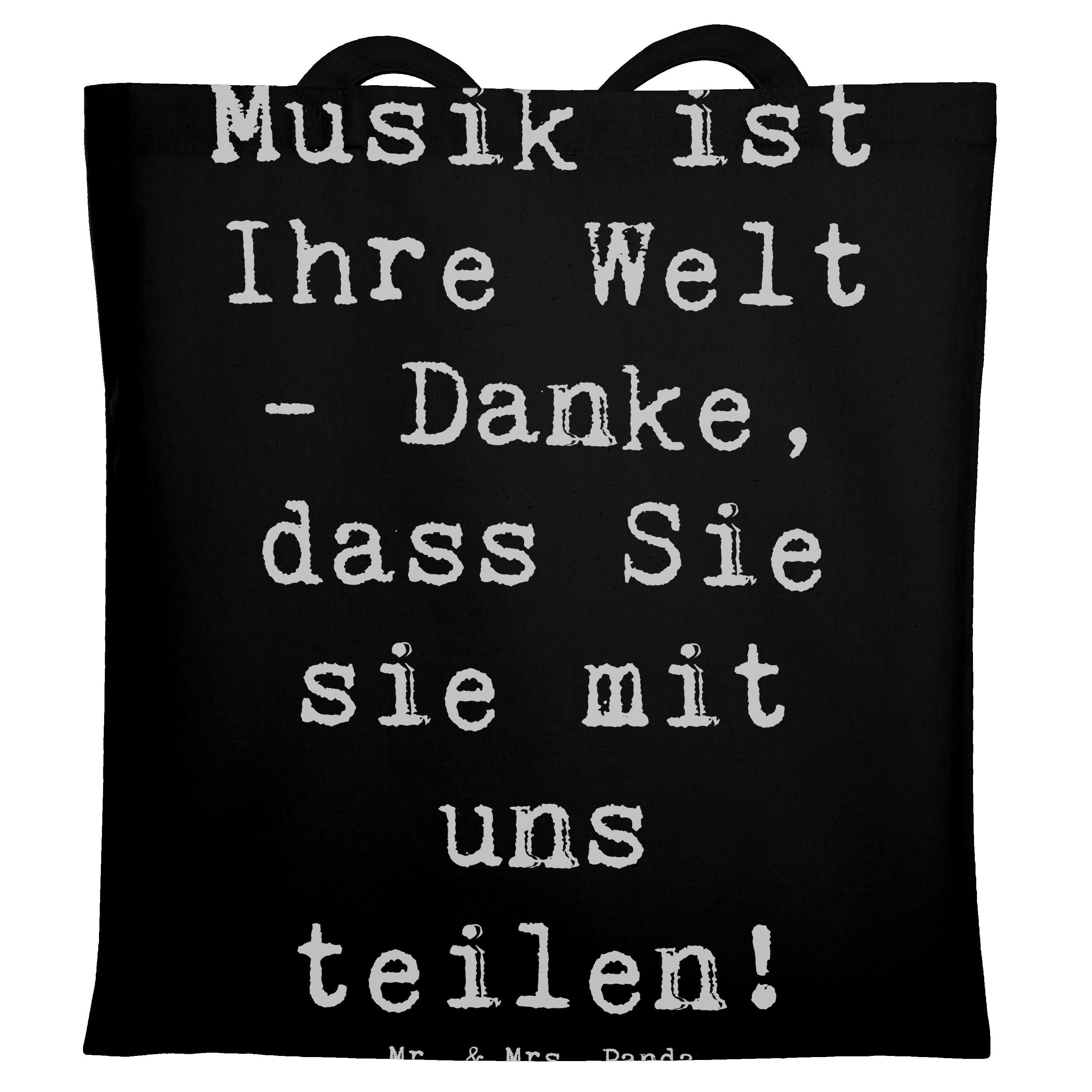 Tragetasche Musiklehrer Danke - Schwarz - Geschenk, Musik Magie, Bedanken, Einkau
