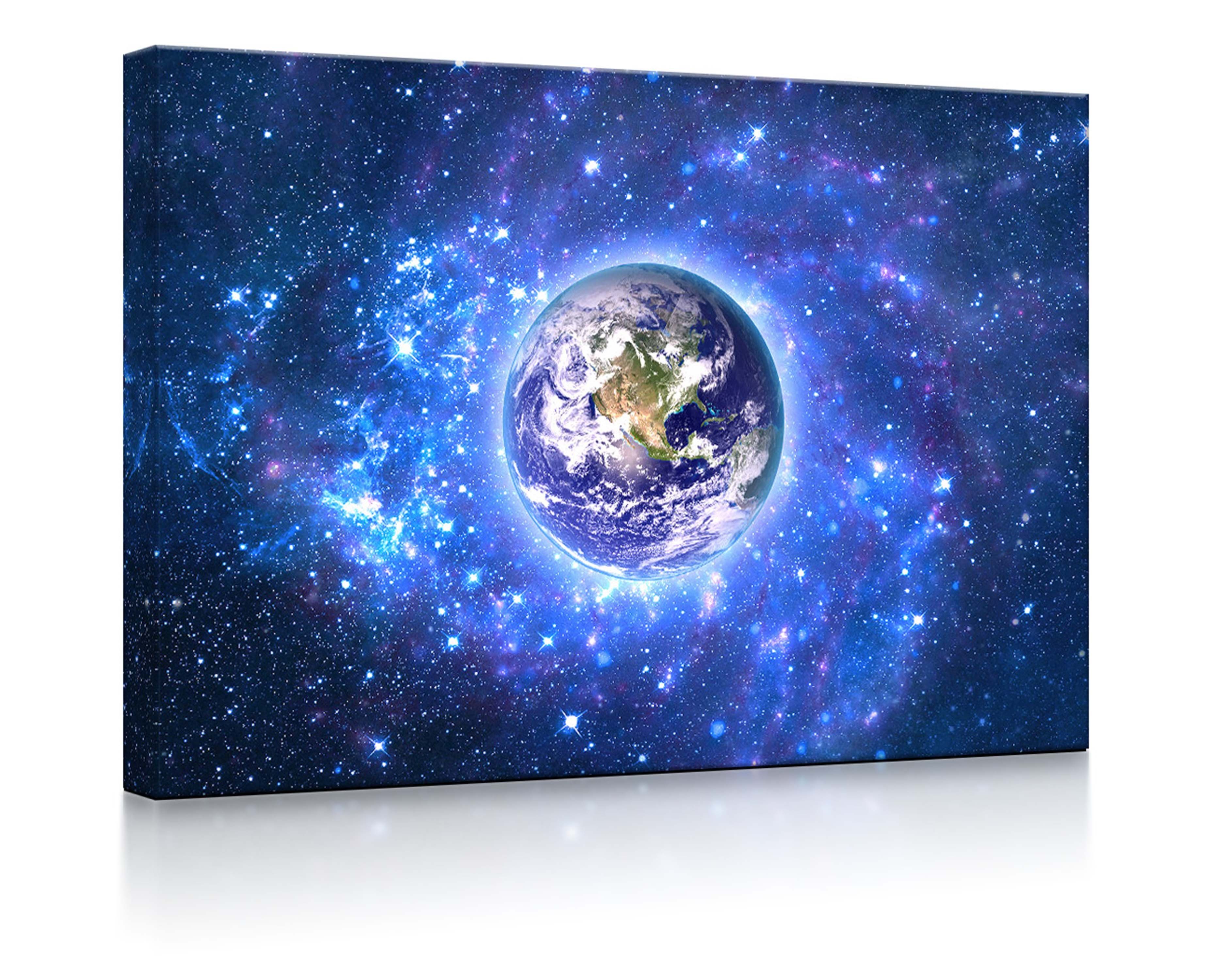 lightbox-multicolor LED-Bild Planet Erde im Weltraum fully lighted / 60x40cm, Leuchtbild mit Fernbedienung