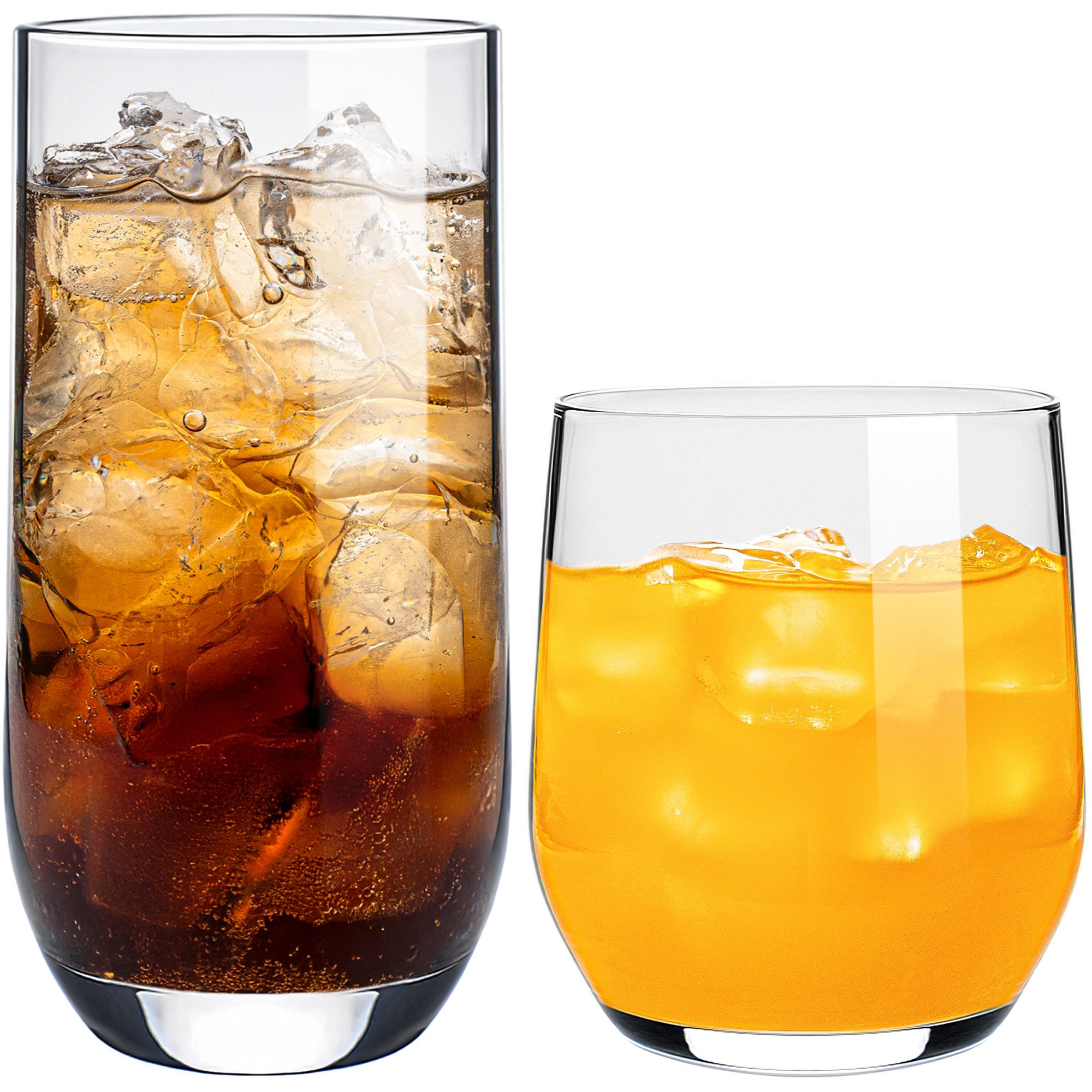 KONZEPT Gläser-Set 12 Teilig, 6er Longdrinkgläser 400ml und 6 er Trinkgläser 300ml, 12-tlg., Wassergläser Set, Ideal für Saft, Cocktails, Longdrinks, Eiskaffee