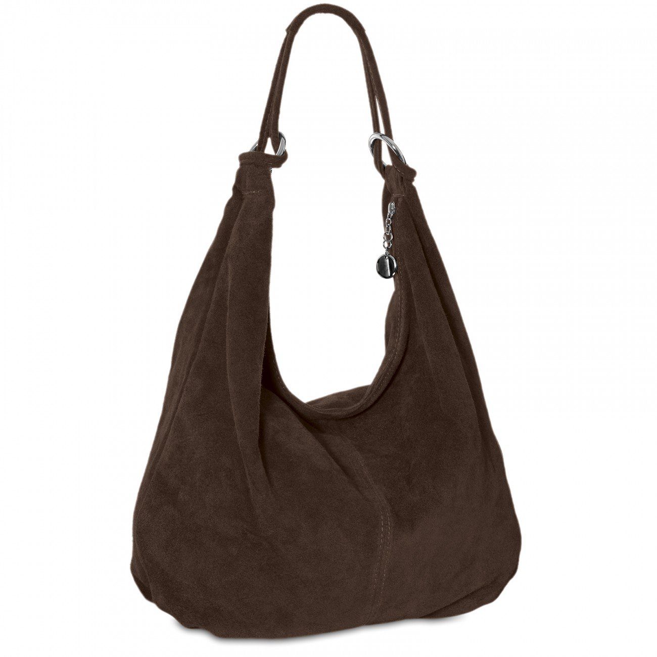 Caspar Schultertasche TL617 große Damen Vintage Veloursleder Tasche