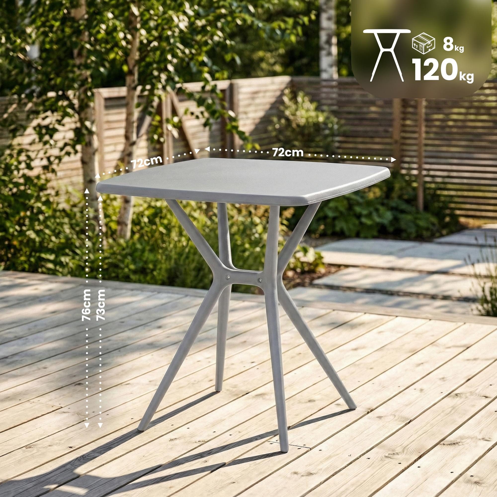furnicato Beistelltisch Gartentisch Becky 72 x 72 cm grau (1-St)
