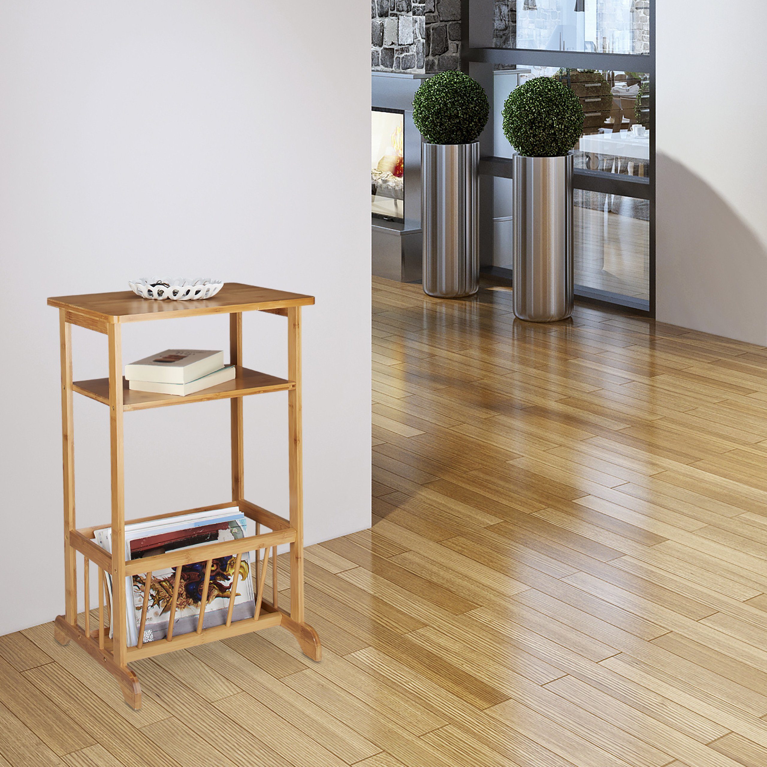 relaxdays Beistelltisch mit Magazinhalt günstig online kaufen