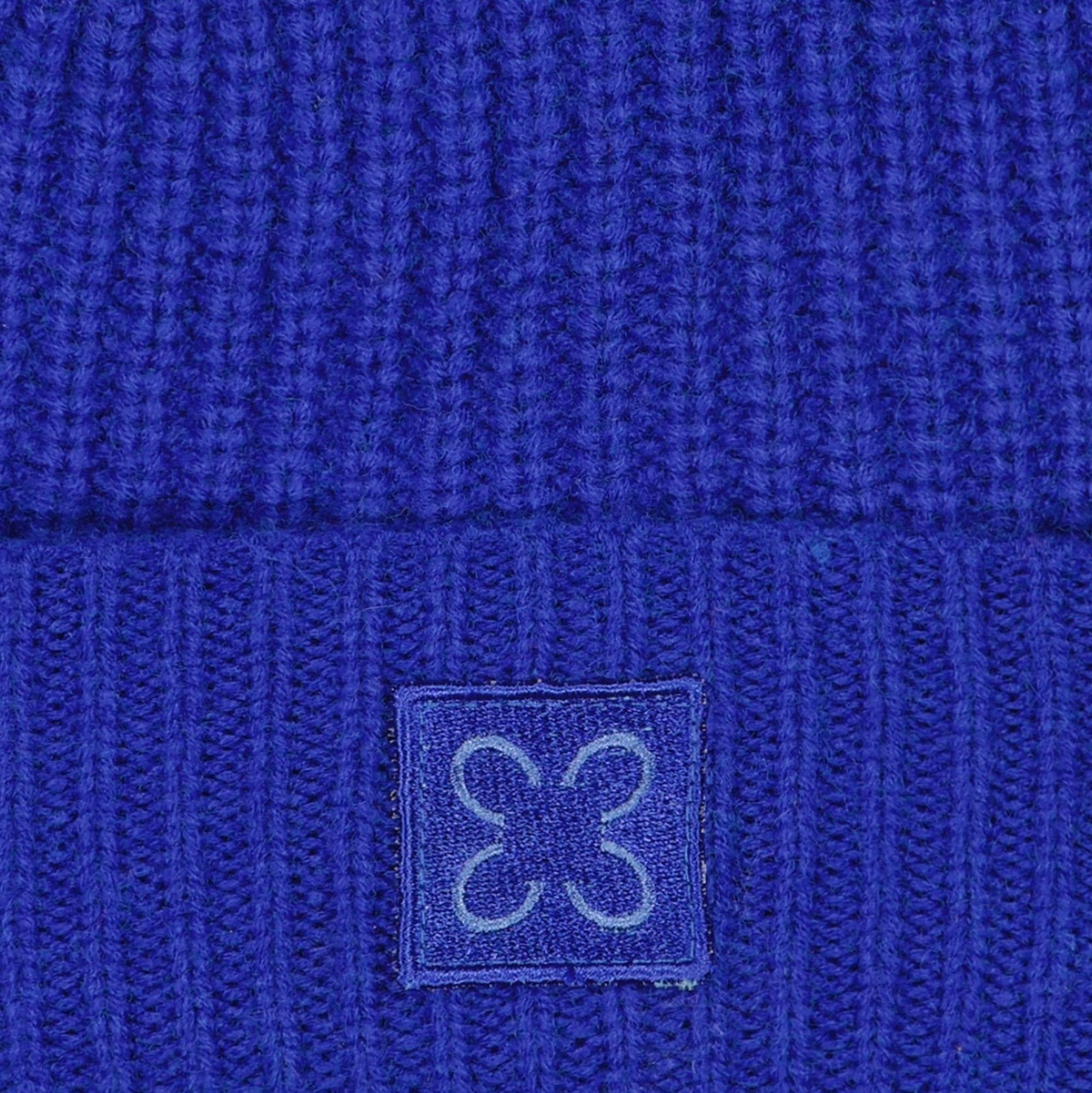 Codello Strickmütze Codello Damen Mütze in Wollmischung aus Fleece-Futter Rippenstrick blau Kuscheliges weicher