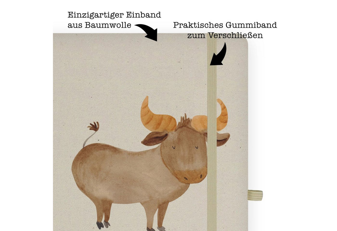 Thumbnail - Mr. & Mrs. Panda Notizbuch Sternzeichen Stier - Transparent - Geschenk, DIN A4 Arbeitsbuch, Tier Mr. & Mrs. Panda, Premi...