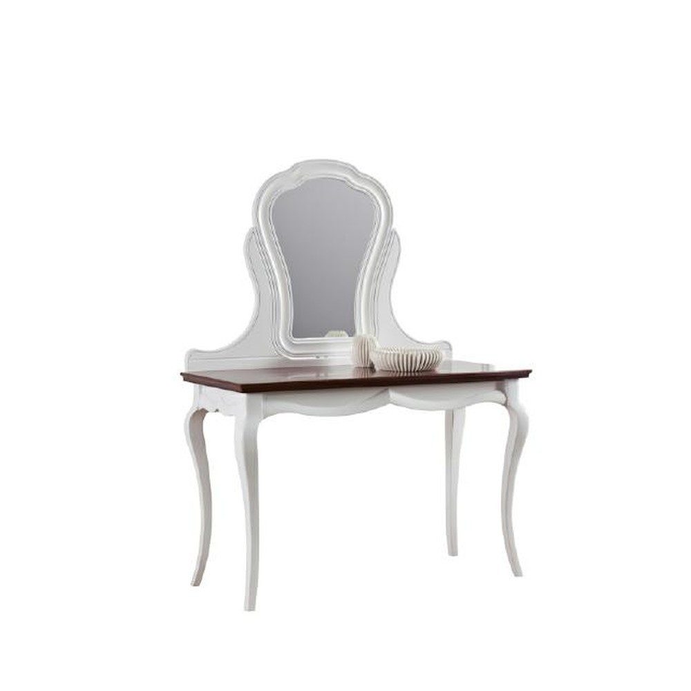 JVmoebel Schminktisch Echtholz Konsole mit Spiegel in Weiß für das Schlafzimmer, Made in Europa